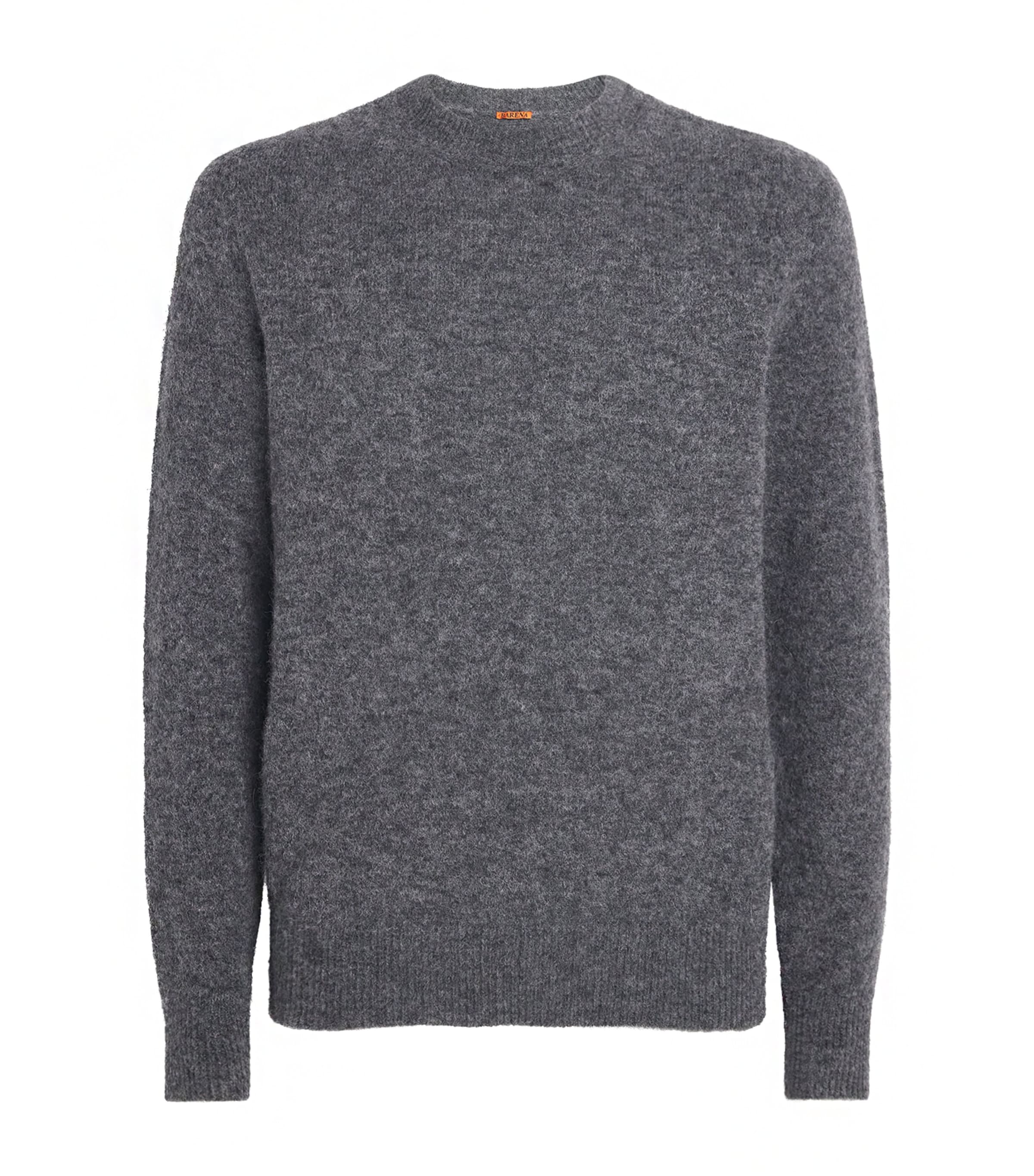 Barena Mens Alpaca-Blend Crew-Neck Sweater Grey