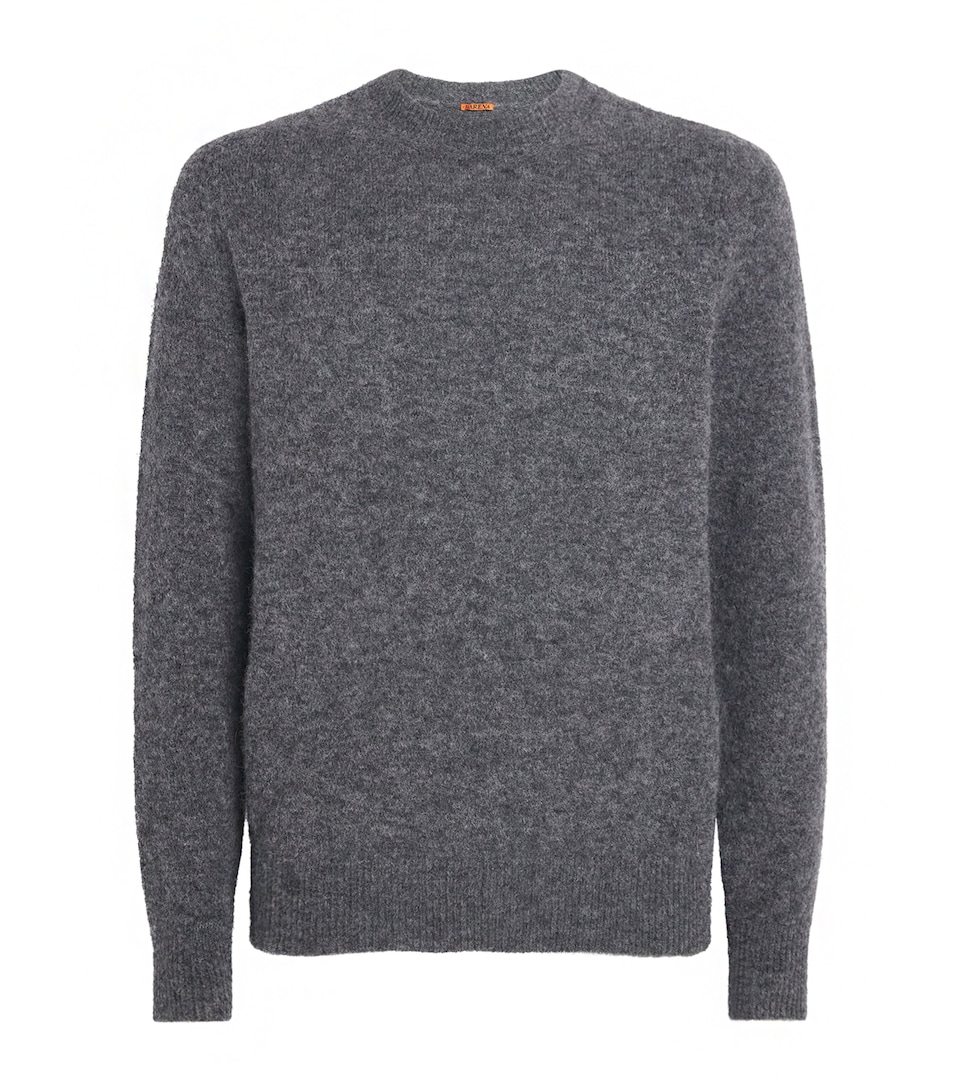 Barena Mens Alpaca-Blend Crew-Neck Sweater Grey