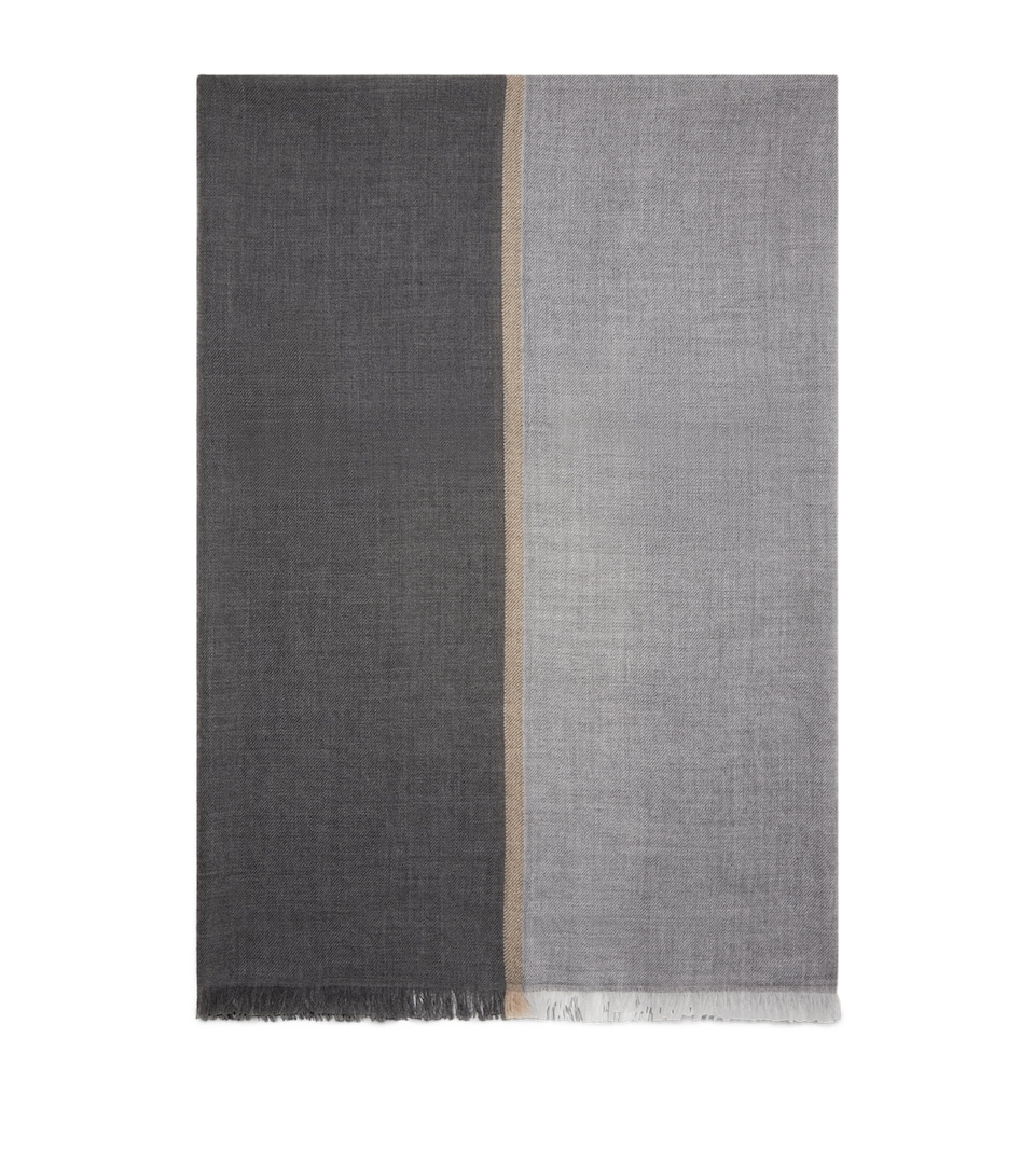 Cashmere-Silk Colour-Block Scarf