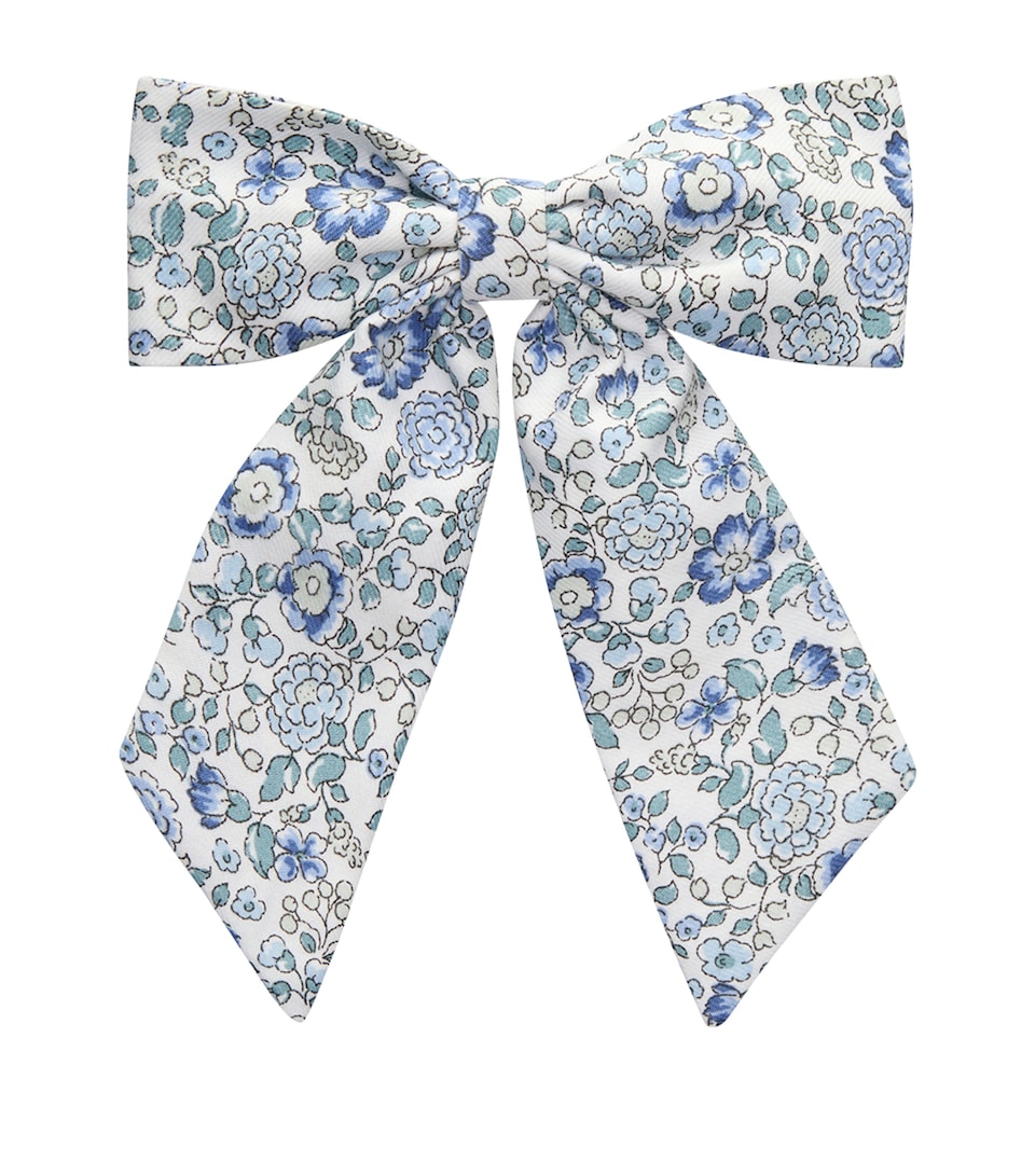 Trotters Cotton Floral Bow Hair Clip Blue
