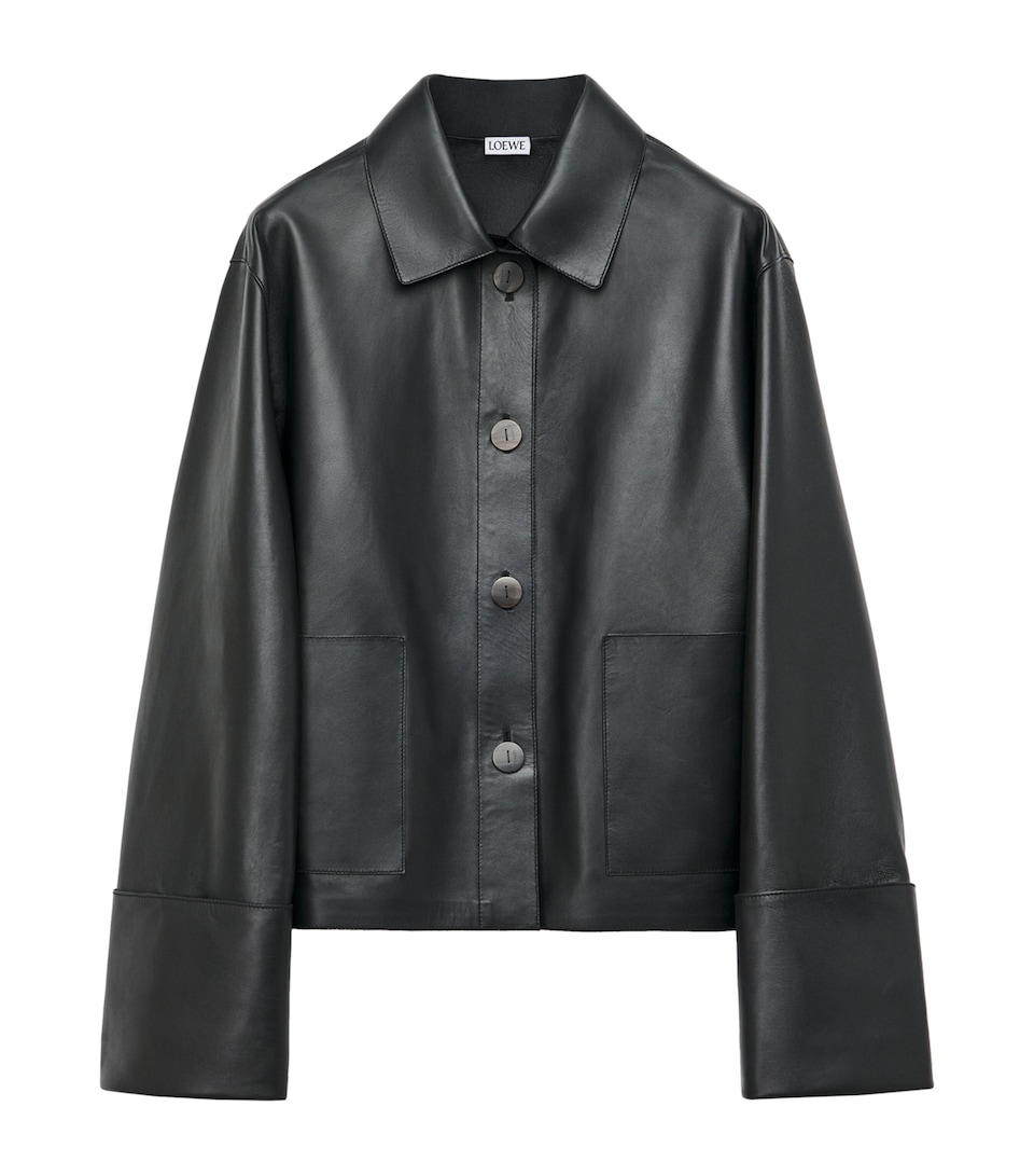 Leather Collared Jacket