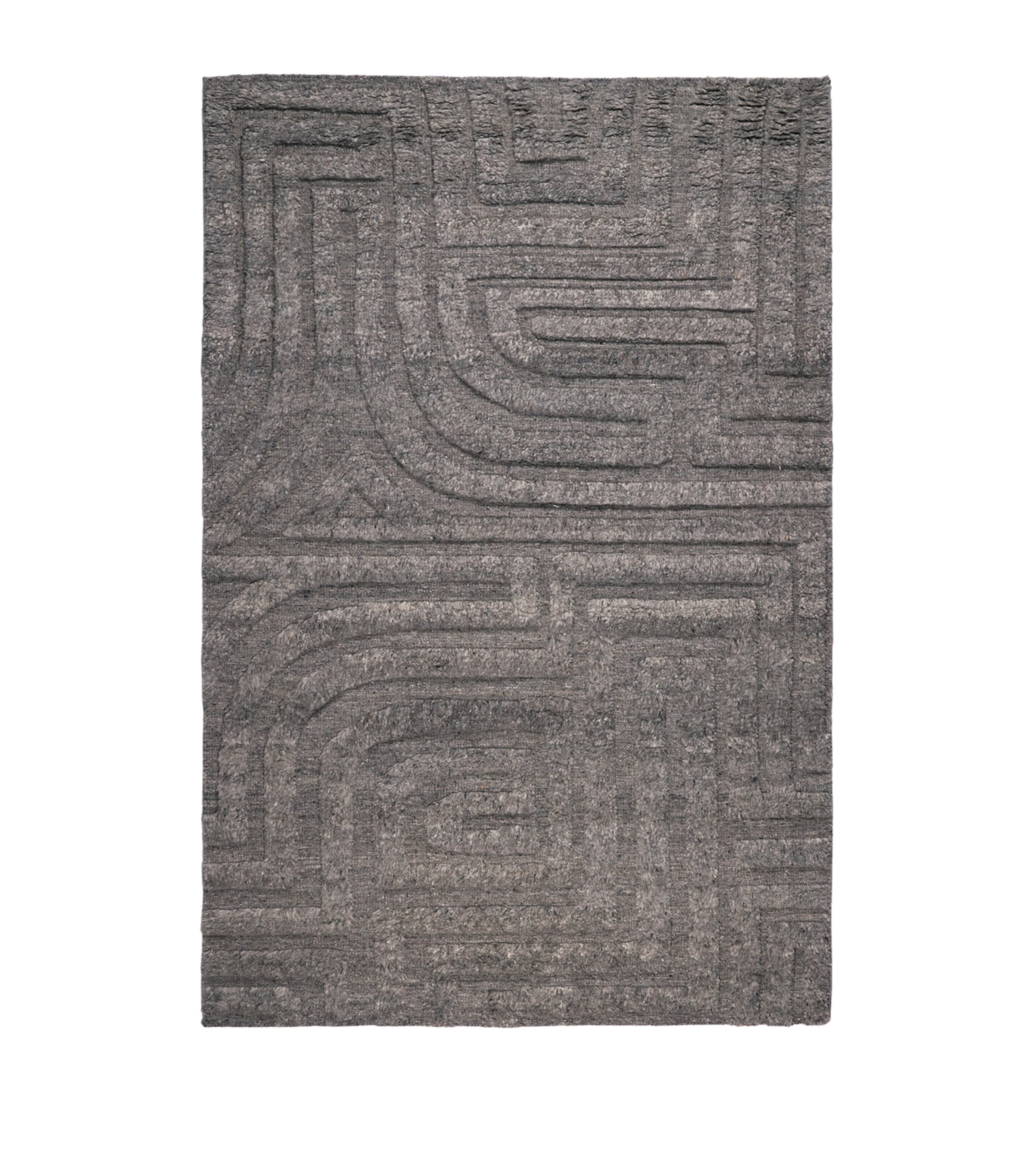 Wool Folk Slate Rug (2.74m x 1.83m)