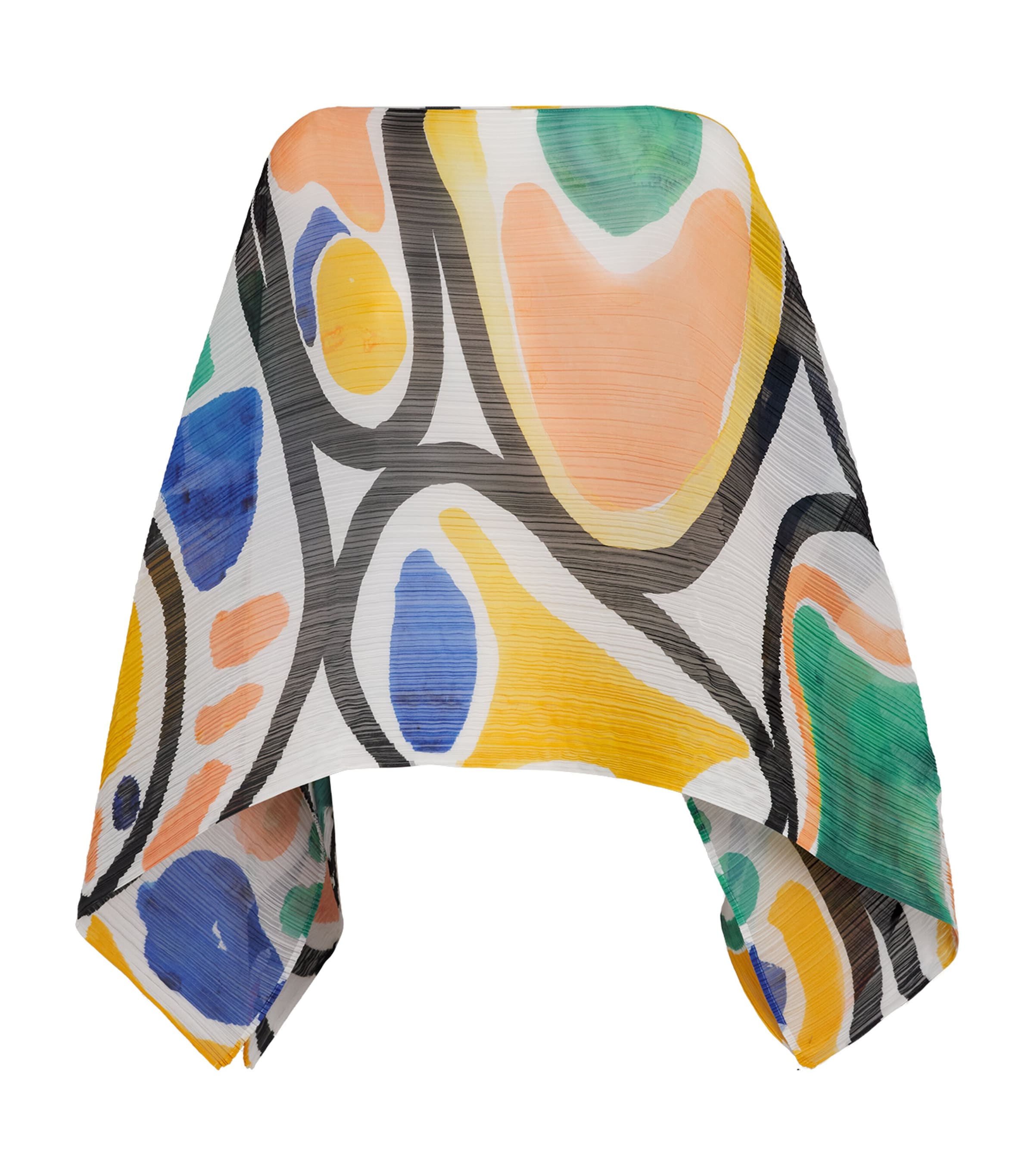 Pleats Please Issey Miyake Womens Printed Roll Madame Stole Top