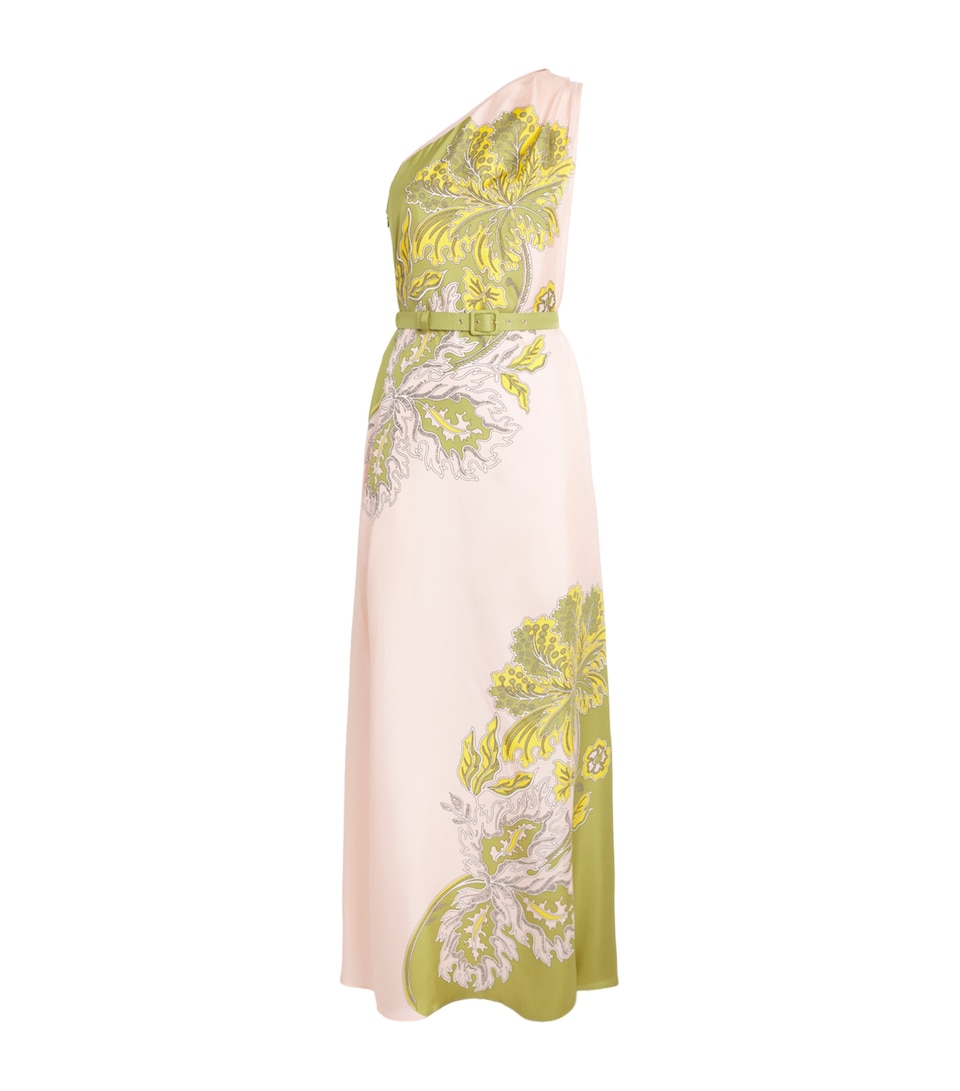 La Doublej Womens Silk One-Shoulder Maxi Dress Swathe Placée
