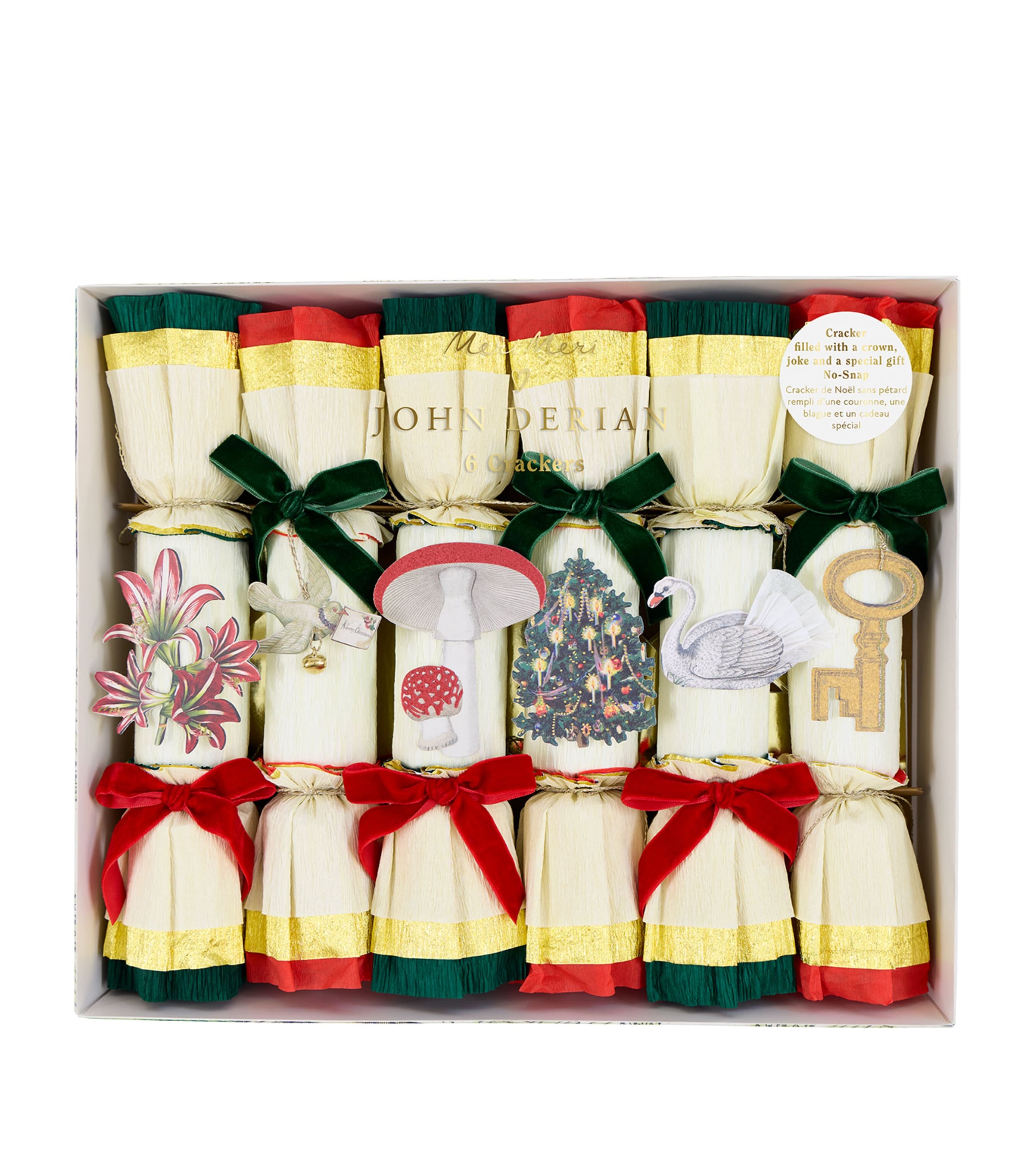 Meri Meri x John Derian Christmas Crackers (Set of 6) Multicolored