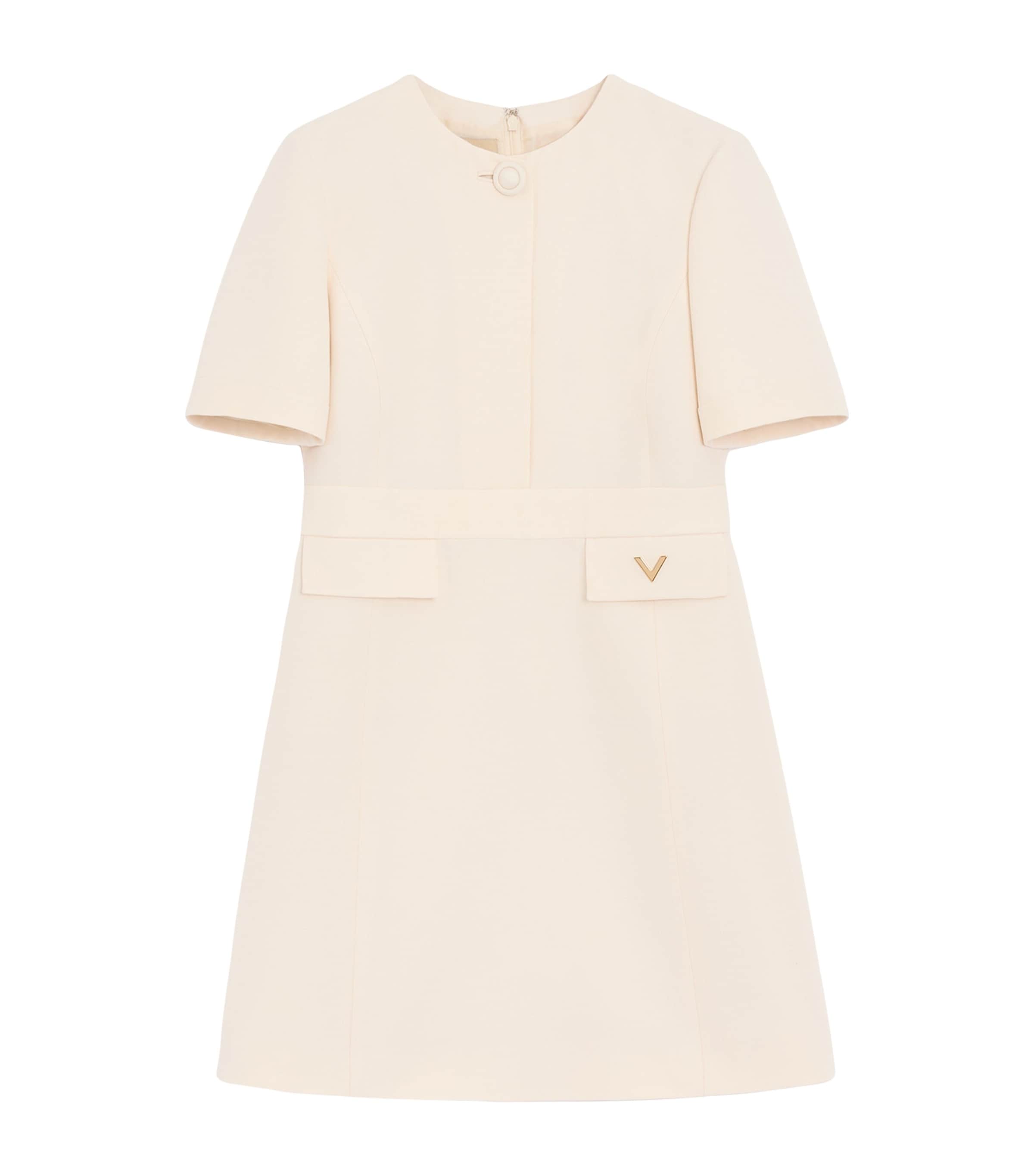 Valentino Womens Wool-Silk Crepe Mini Dress