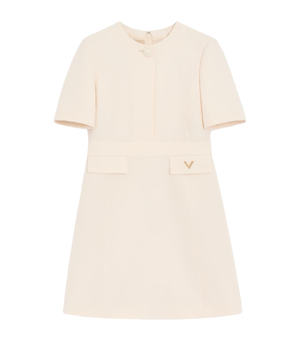 Valentino Womens Wool-Silk Crepe Mini Dress