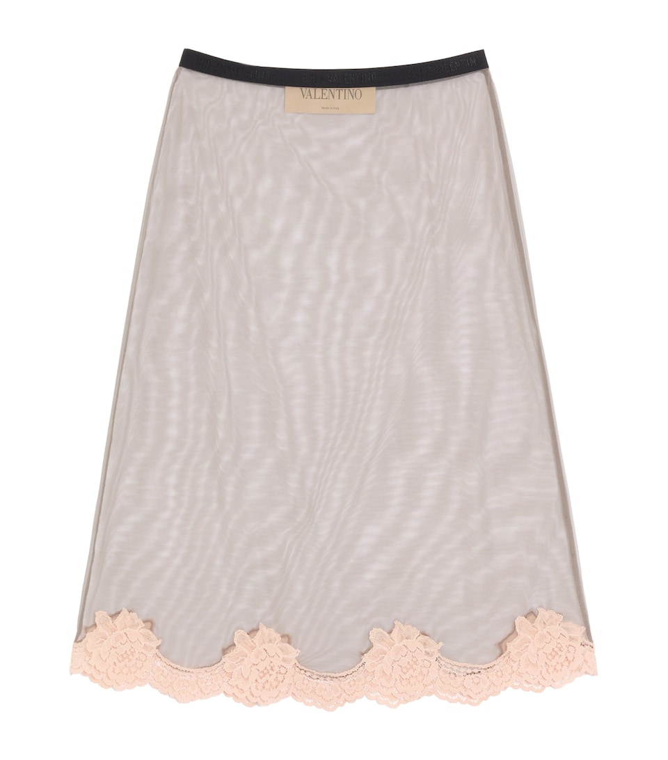 Valentino Womens Jersey Sheer Midi Skirt