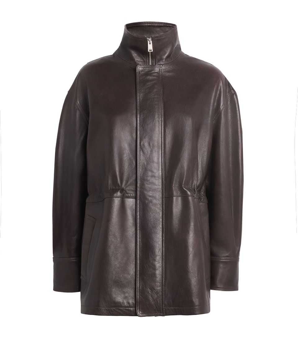 Arma Womens Leather Alia Jacket Coffee Bean
