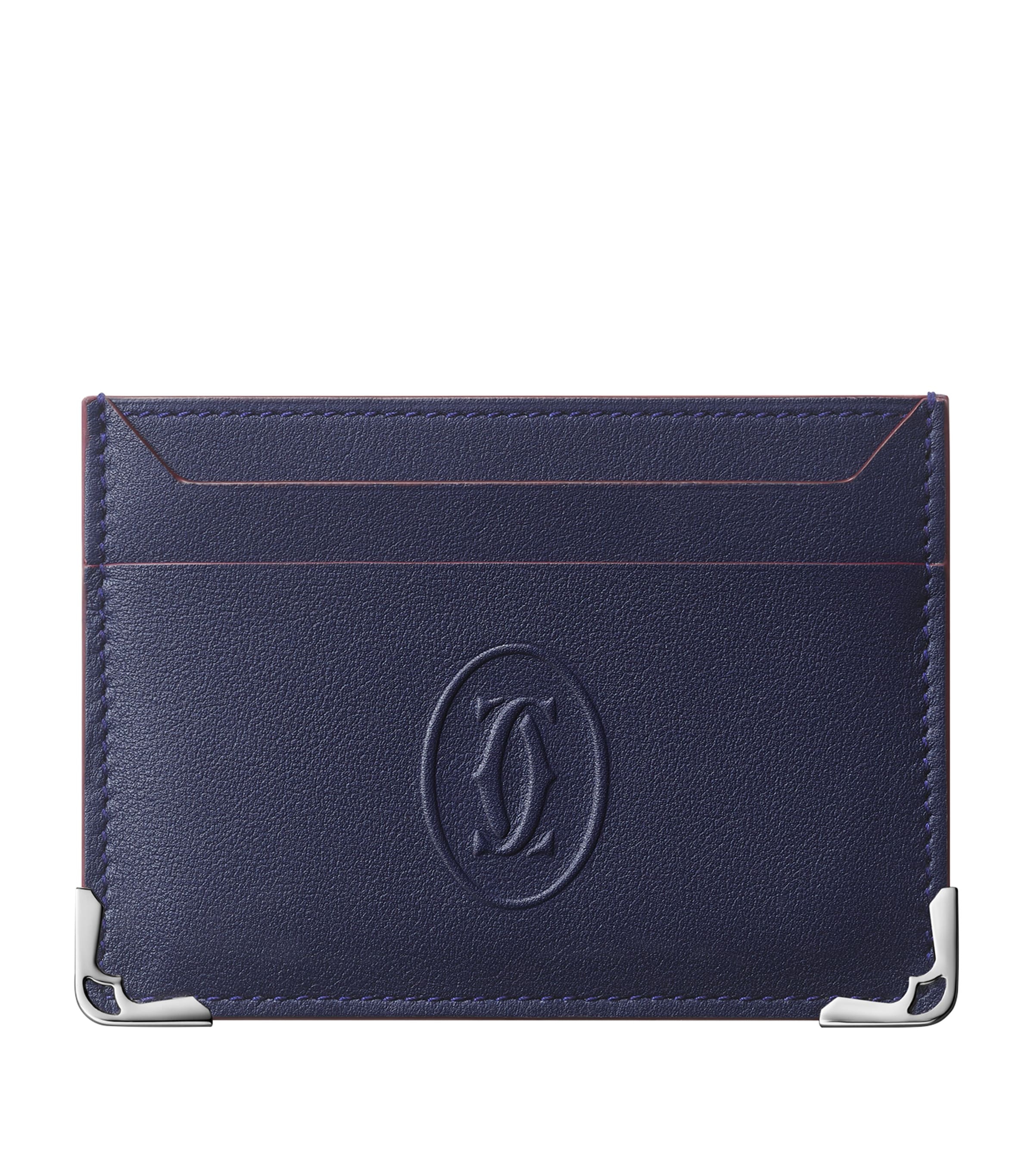 Cartier Leather Must de Cartier Double Card Holder Blue