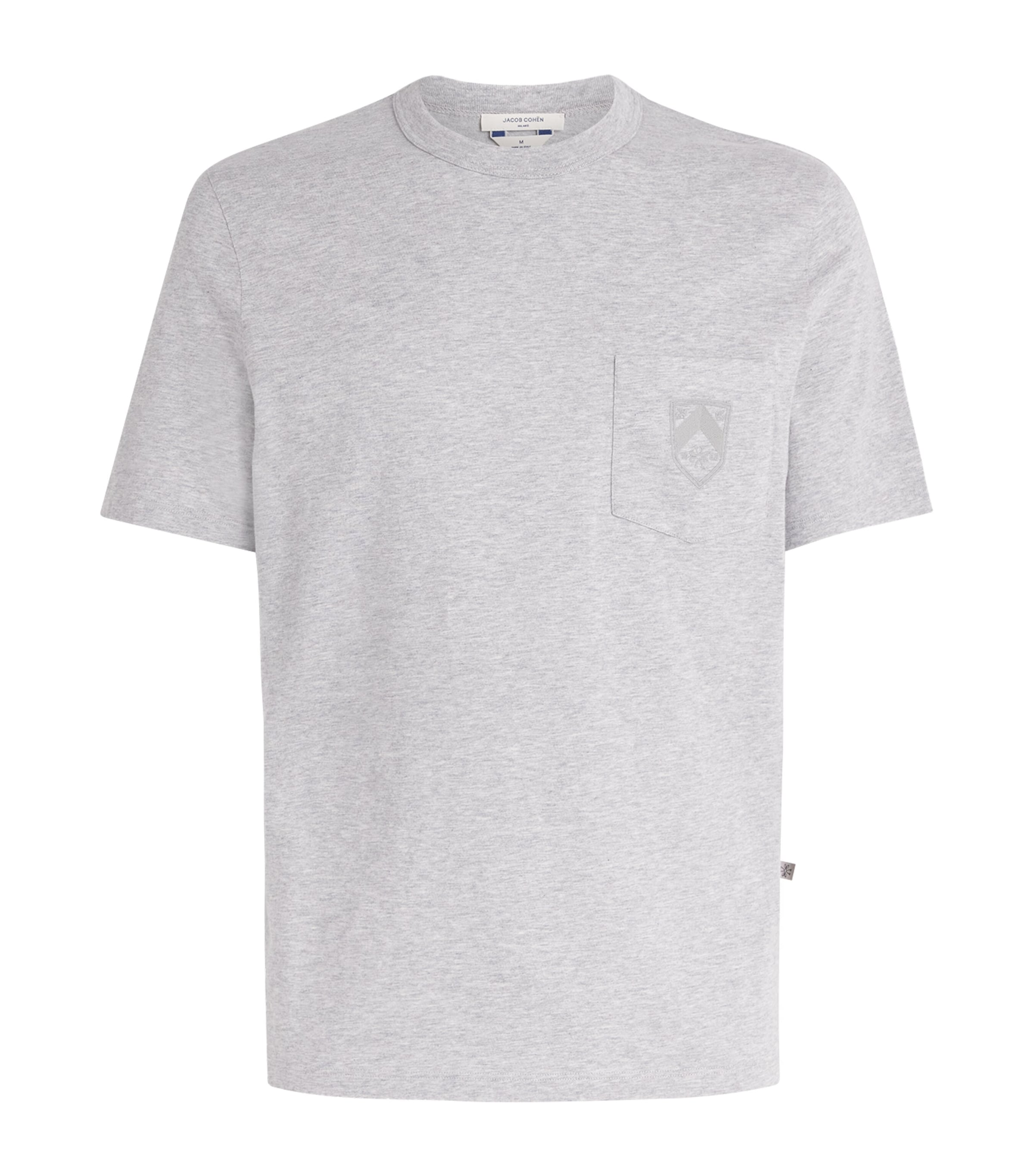 Jacob Cohën Mens Cotton Pocket T-Shirt Mel Medium Grey