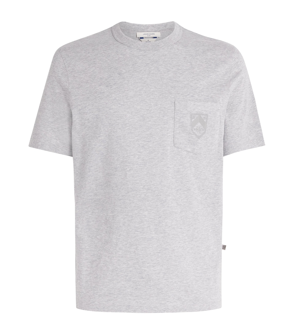Jacob Cohën Mens Cotton Pocket T-Shirt Mel Medium Grey