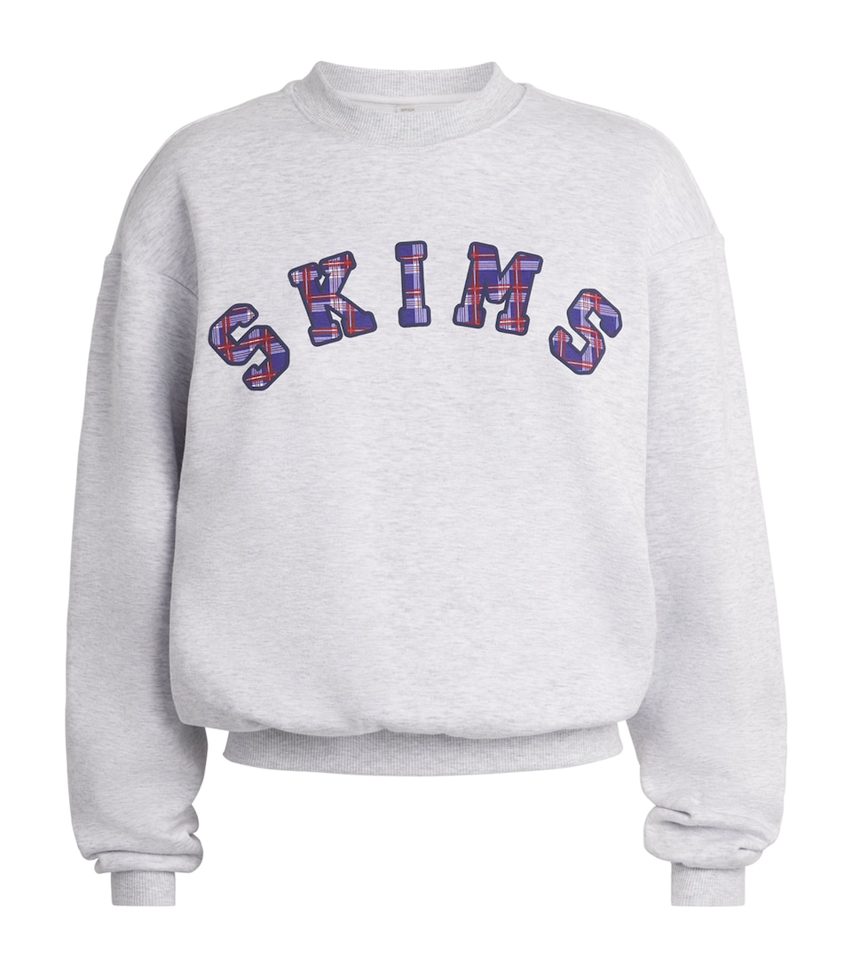 Skims Womens Cotton-Blend Logo Sweatshirt Lhg Archd Skms Plaid