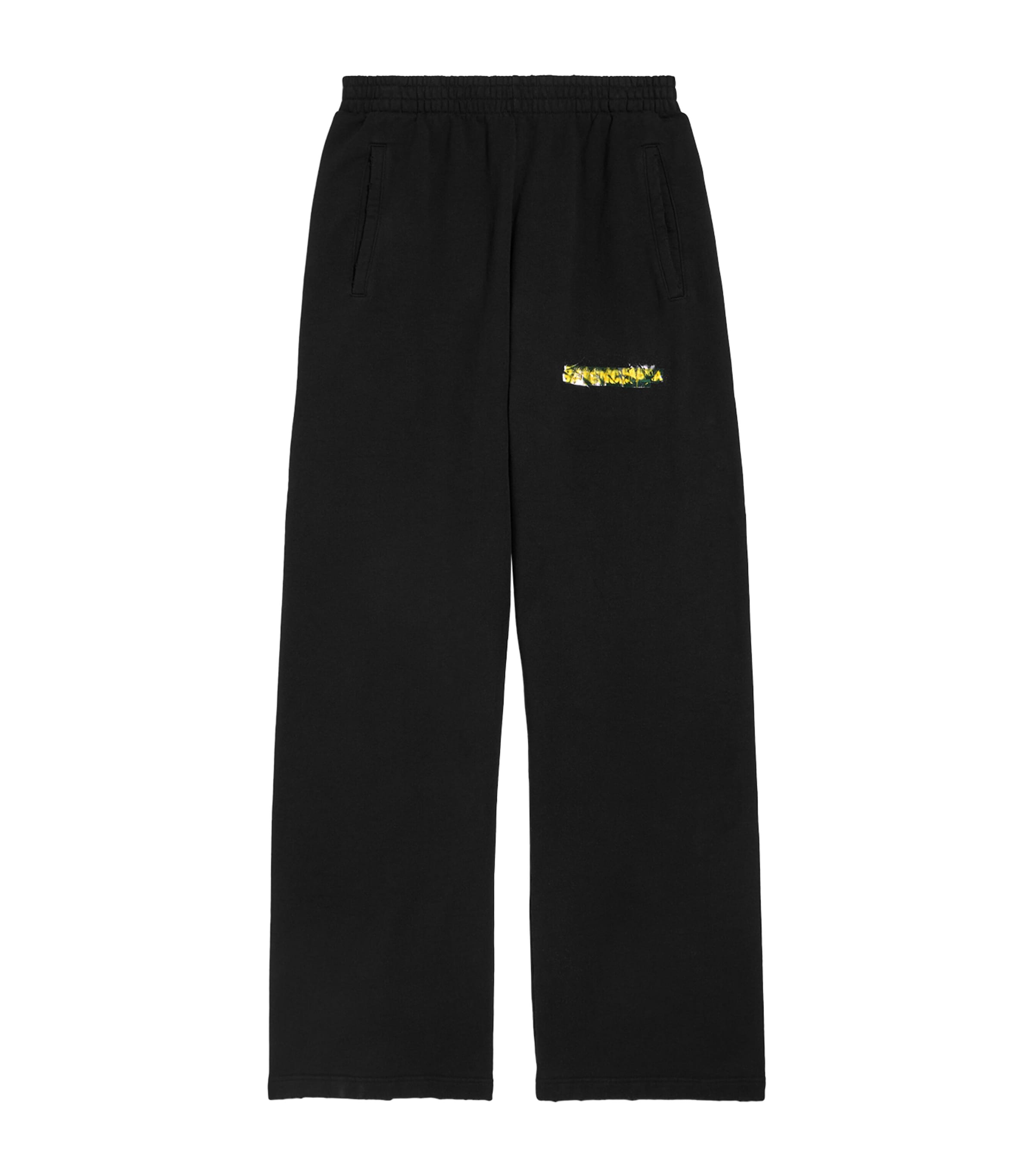 Balenciaga Mens Cotton Messy Spray Logo Sweatpants