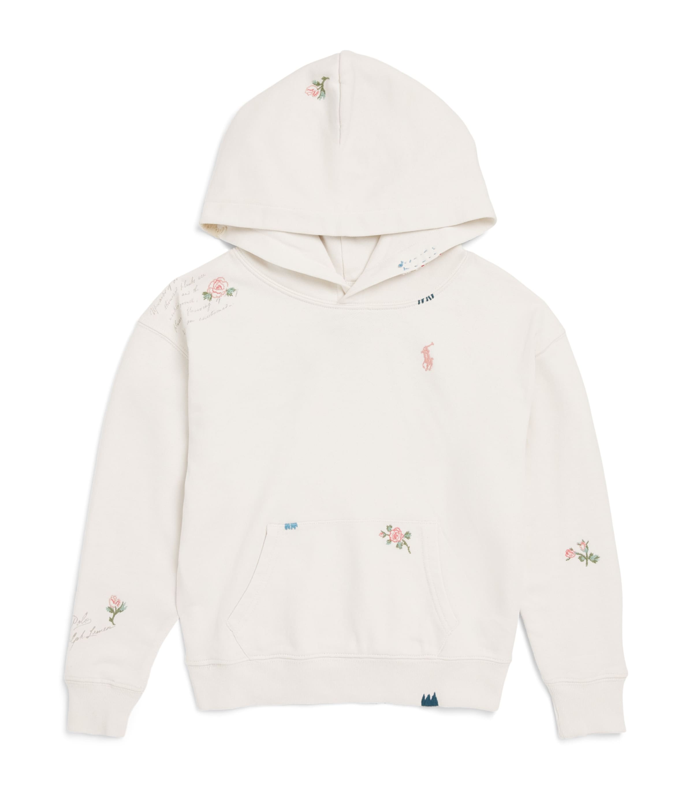 Ralph Lauren Kids Cotton Embroidered Hoodie (2-6 Years) Deckwash White