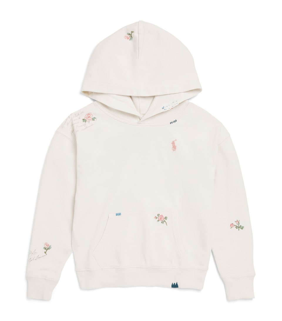 Ralph Lauren Kids Cotton Embroidered Hoodie (2-6 Years) Deckwash White