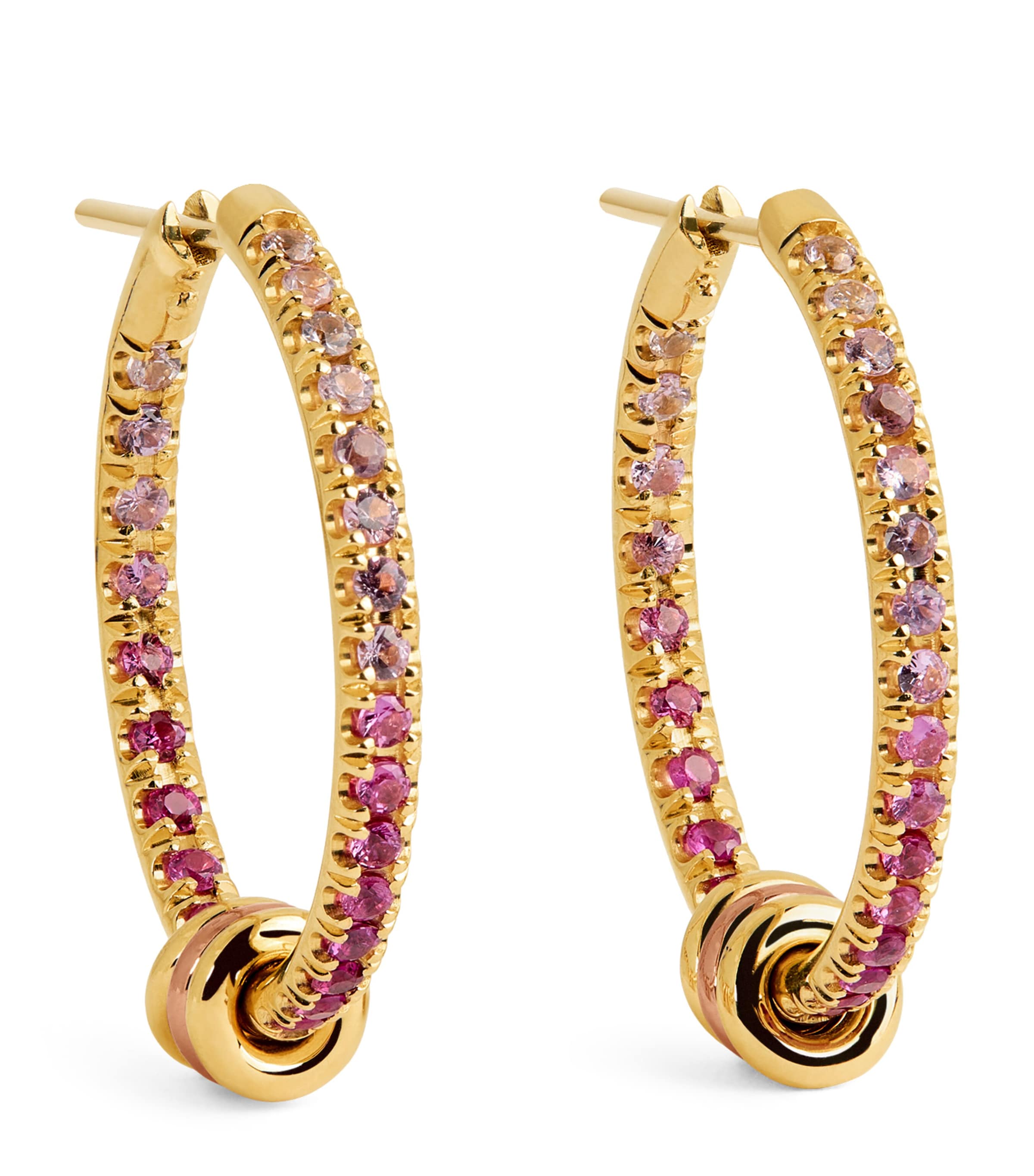 Mixed Gold and Sapphire Argo Demi Hoop Earrings