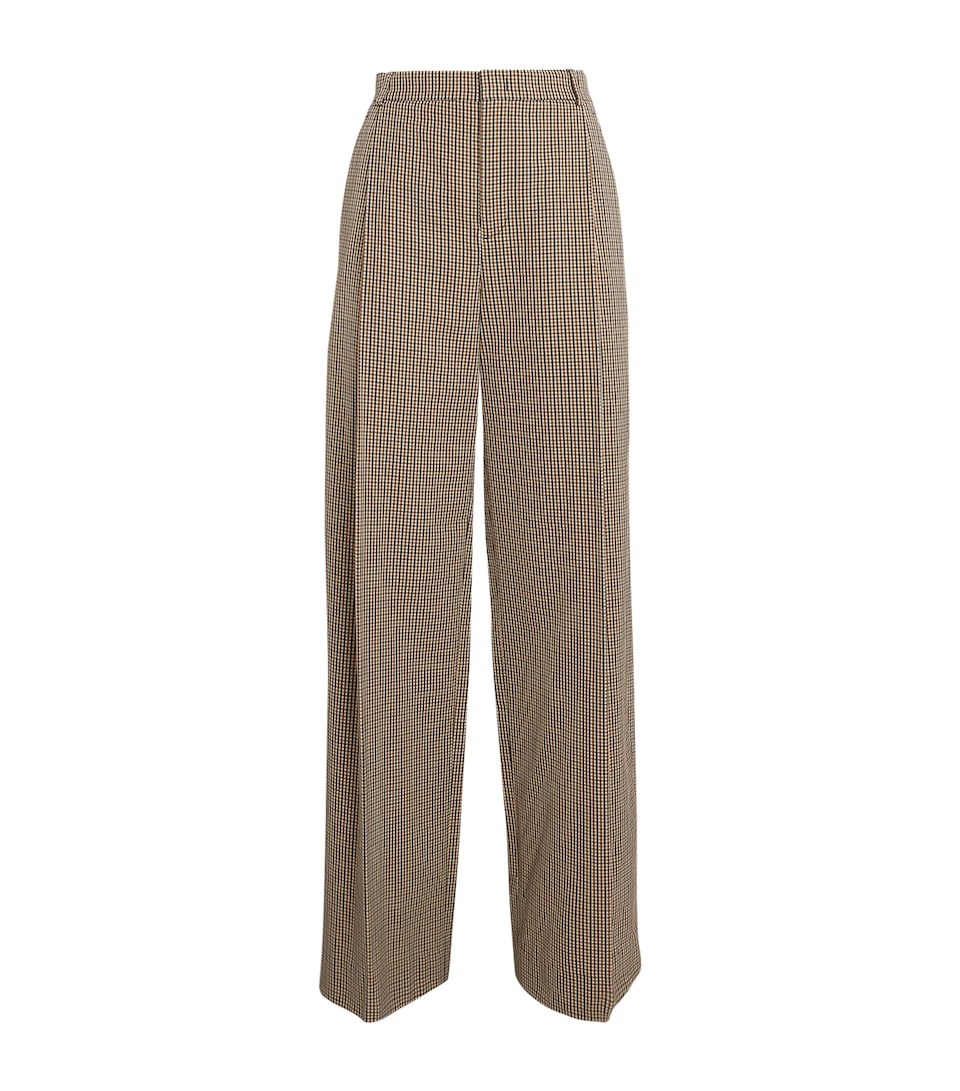 Vince Womens Cotton-Lyocell Check Camille Trousers Ltwhtstn Chck