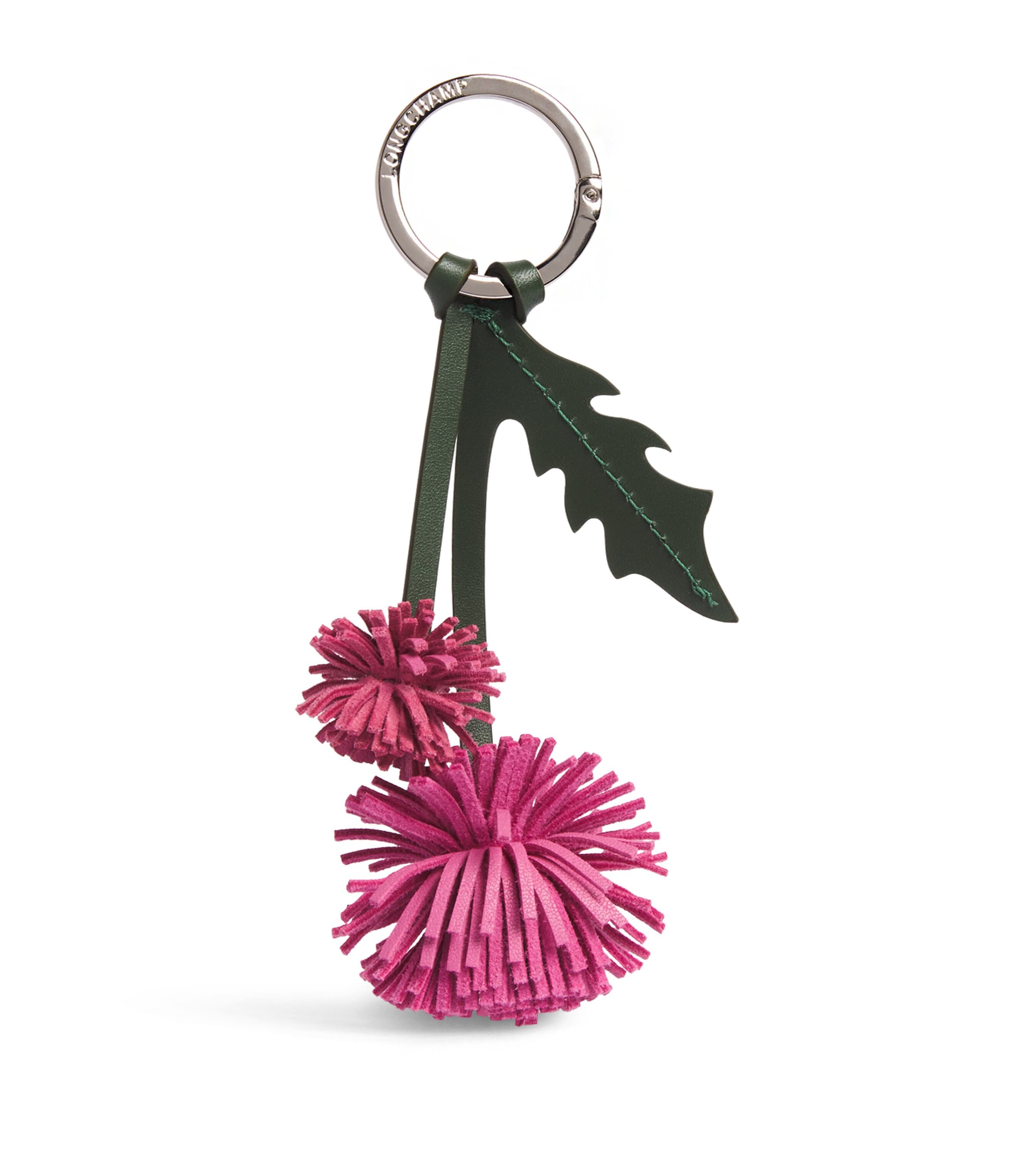 Longchamp Leather Flower Keyring Pivoine