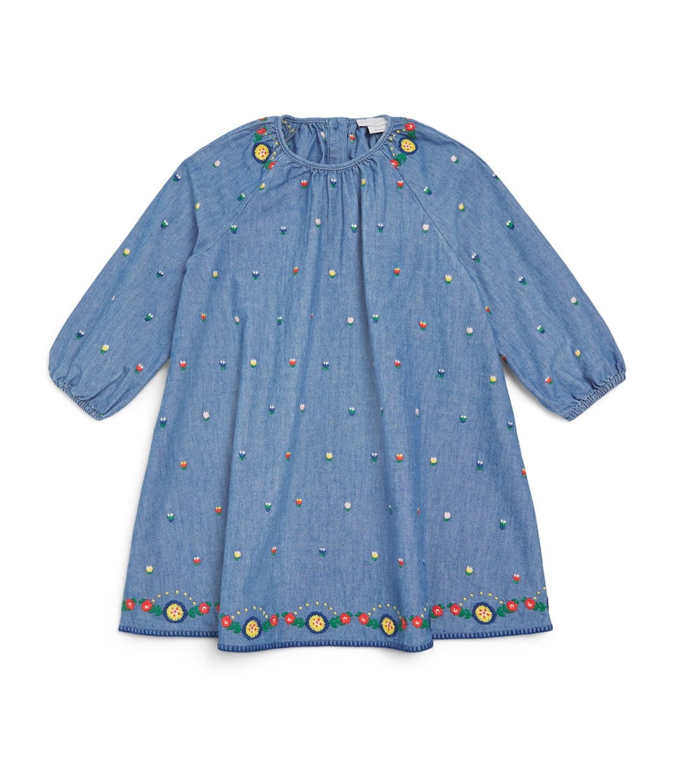 Stella McCartney Kids Denim Embroidered Dress (3-12 Years) Azzurro/embro