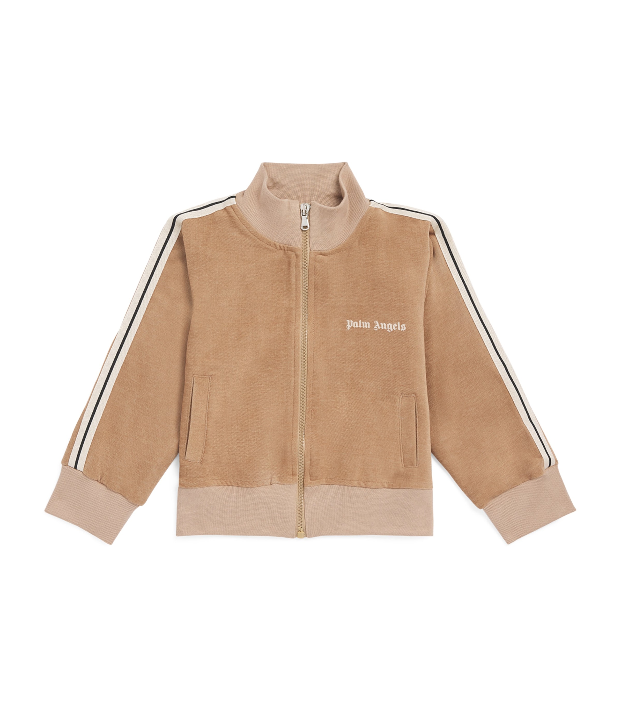 Palm Angels Kids Logo Zip-Up Sweatshirt (4-12+ Years) Cammello/camel