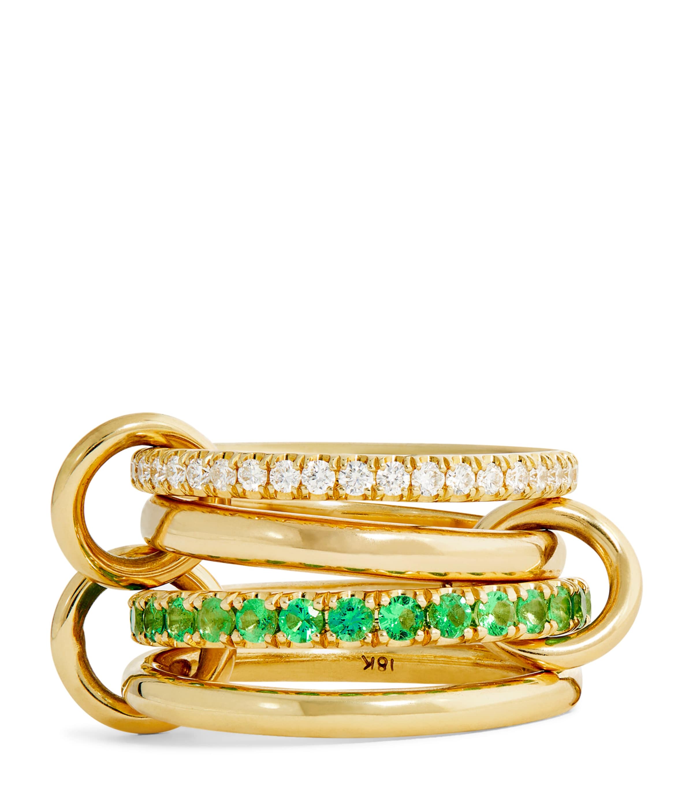 Spinelli Kilcollin Yellow Gold, Diamond and Emerald Halley Ring Yellow Gold