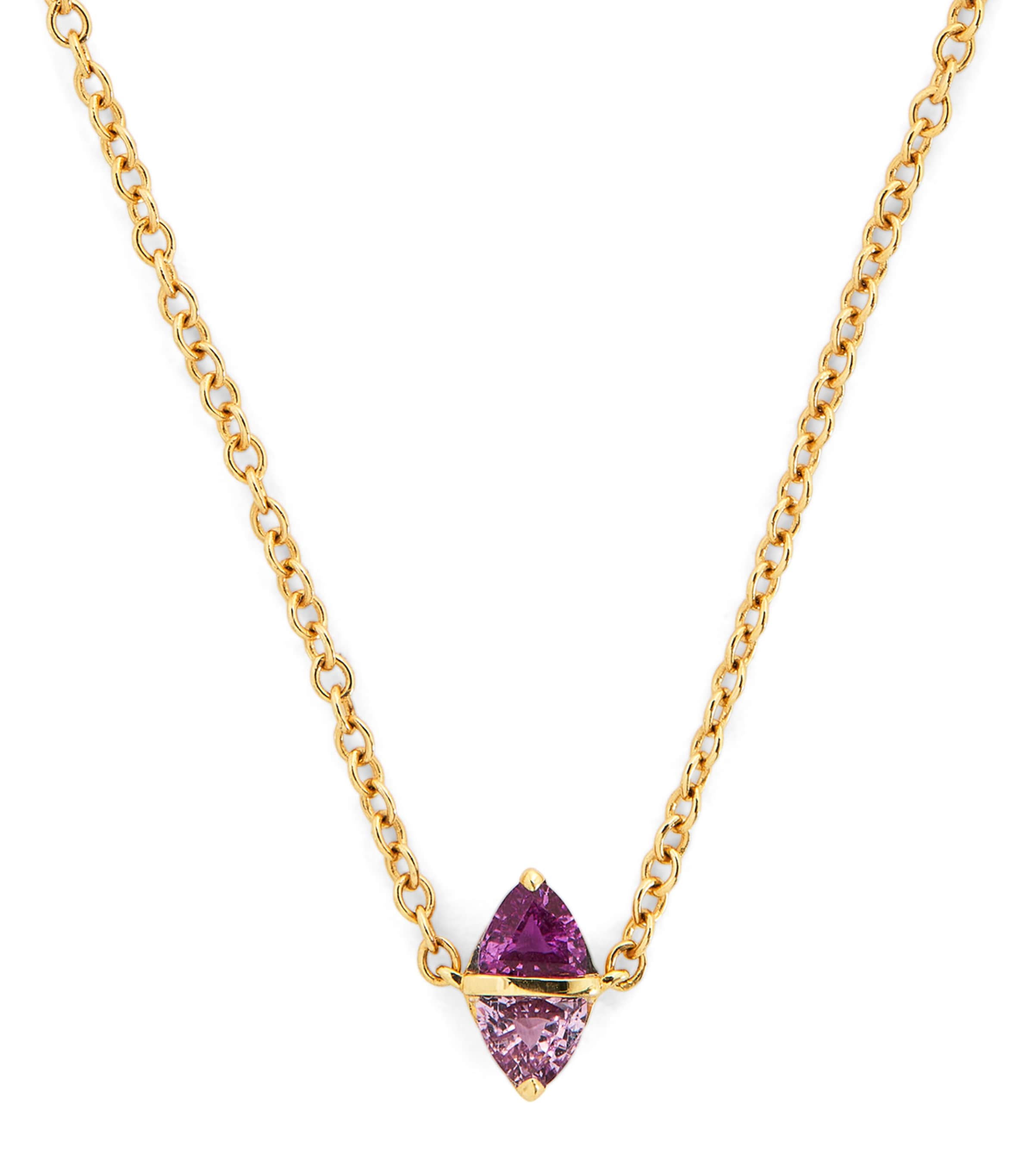 Yellow Gold and Pink Sapphire Tilly Necklace