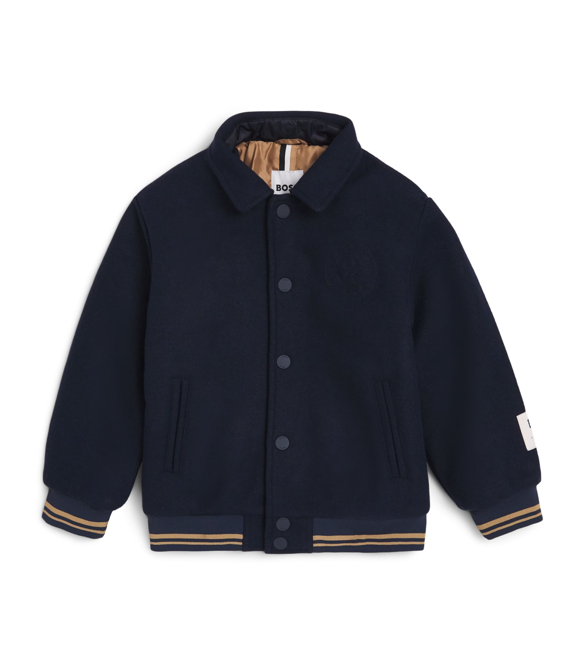 BOSS Kidswear Logo Embroidered Bomber Jacket (4-16 Years) Navy