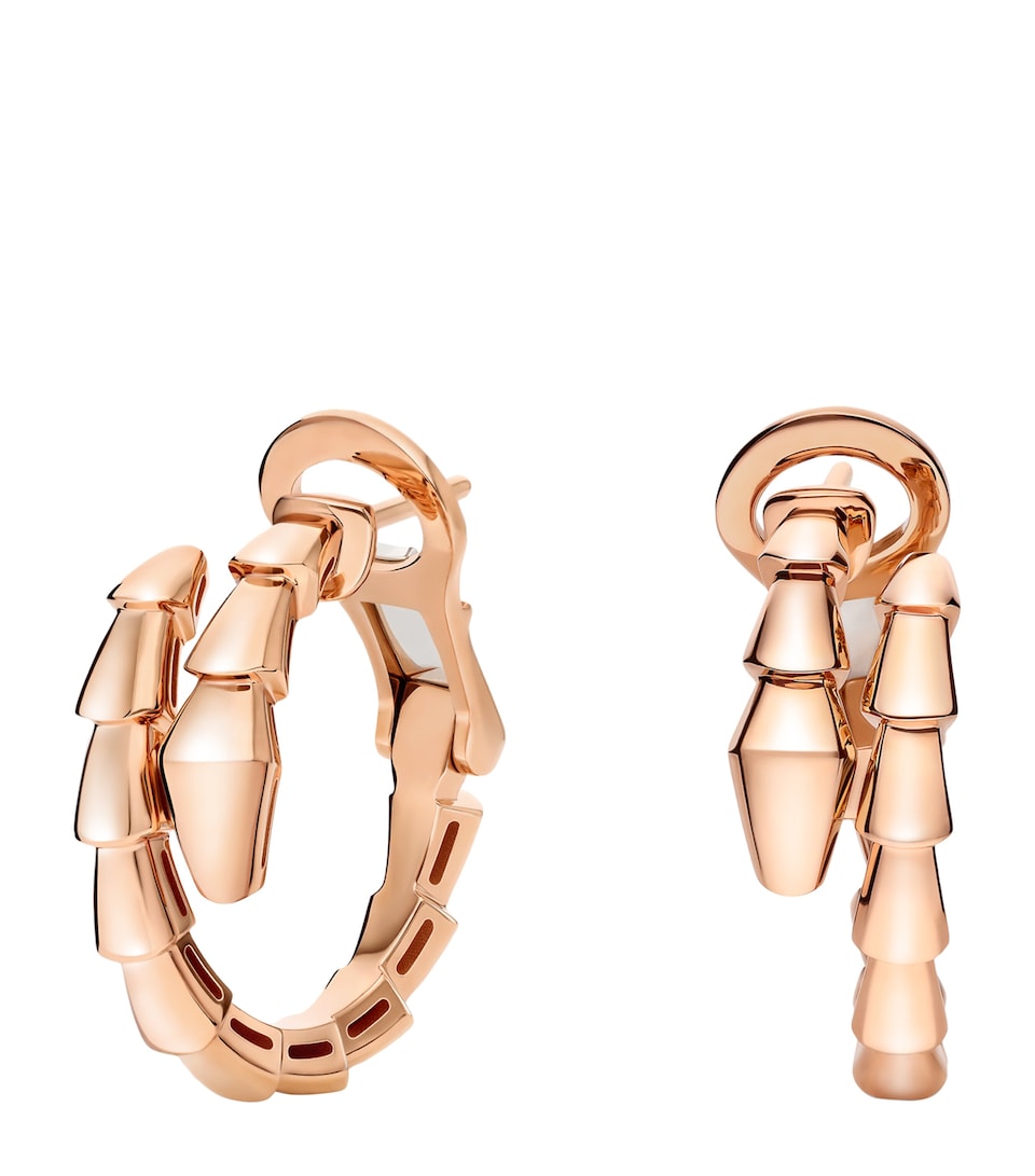 Bvlgari Rose Gold Serpenti Viper Earrings Pink Gold
