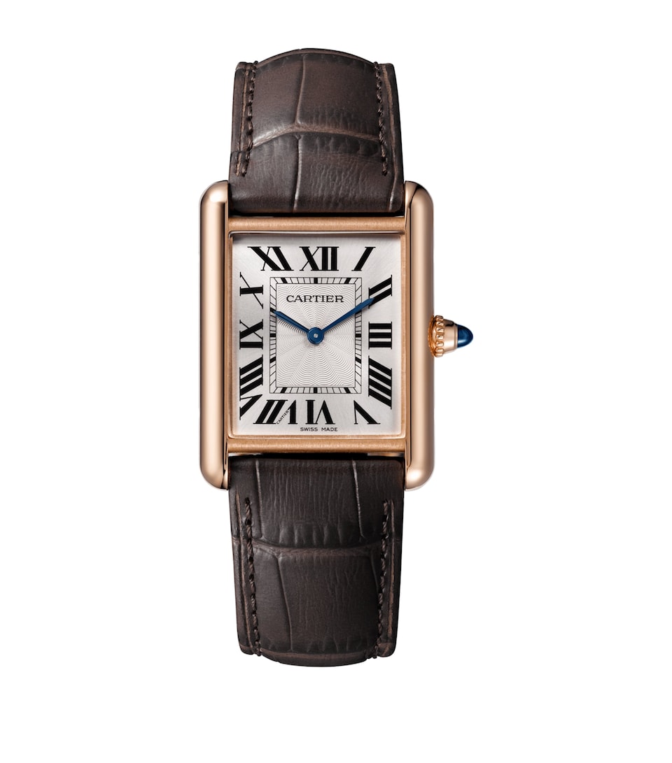 Large Pink Gold Tank Louis Cartier Watch 25mm