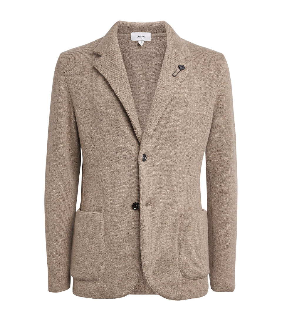 Lardini Mens Cashmere Knit Blazer Taupe