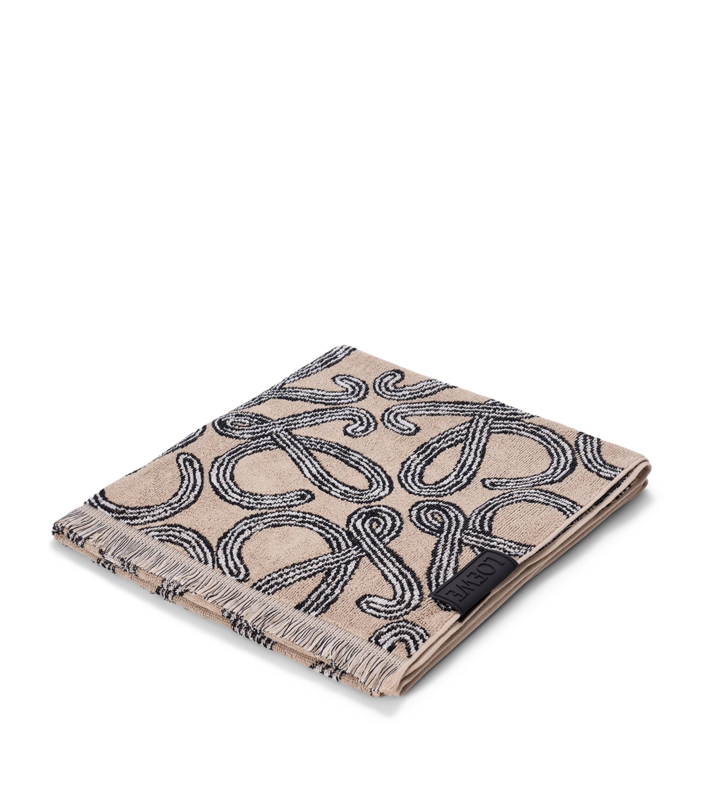 LOEWE x Paula's Ibiza Anagram Towel (70cm x 145cm) Beige/black