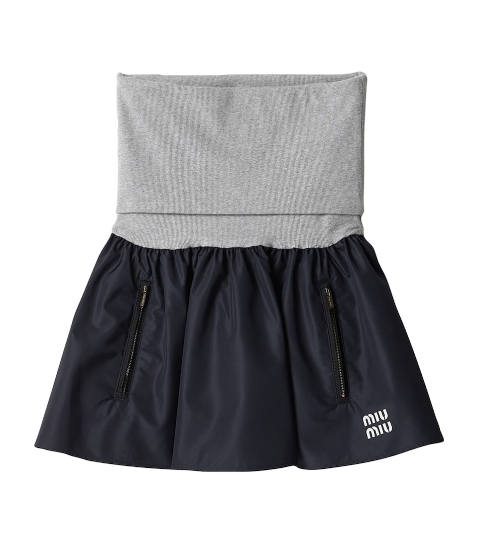 Miu Miu Womens Technical Layered Mini Skirt
