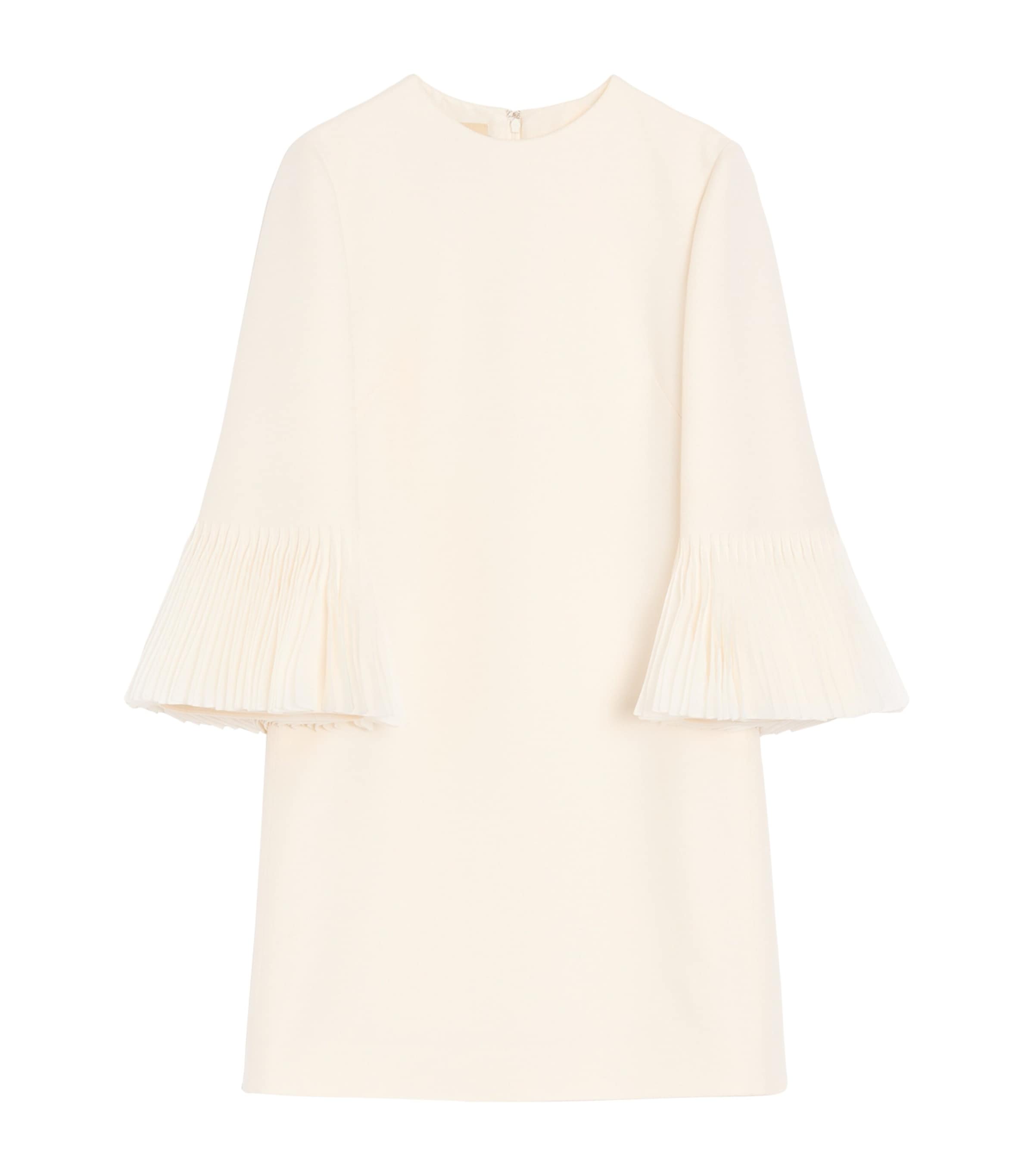 Silk-Wool Ruffle Mini Dress