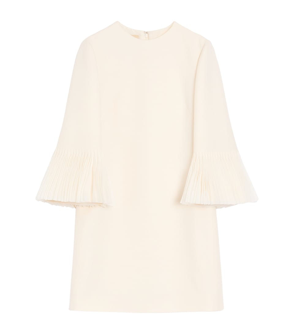 Silk-Wool Ruffle Mini Dress