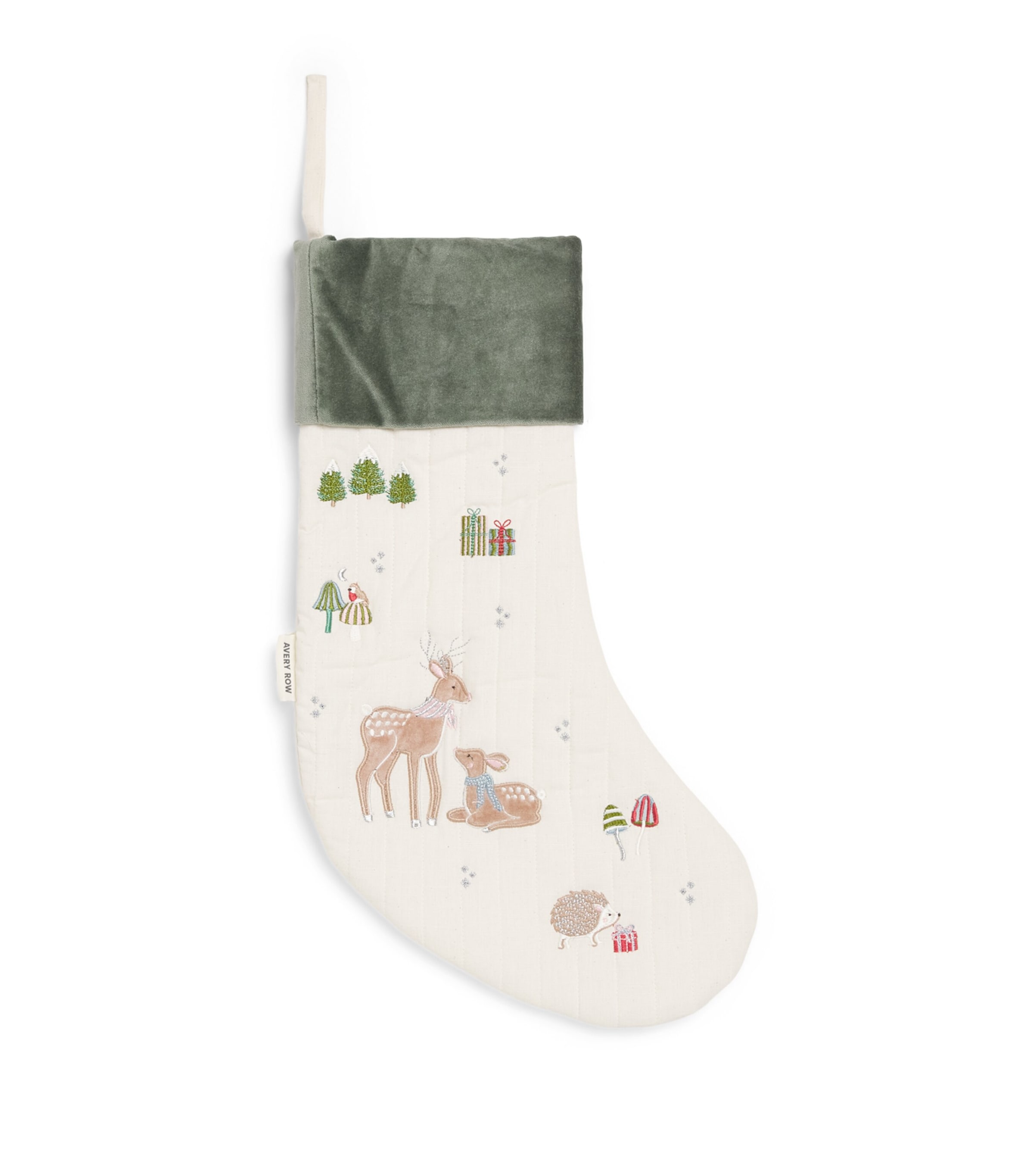 Avery Row Embroidered Christmas Stocking Rdereindeer