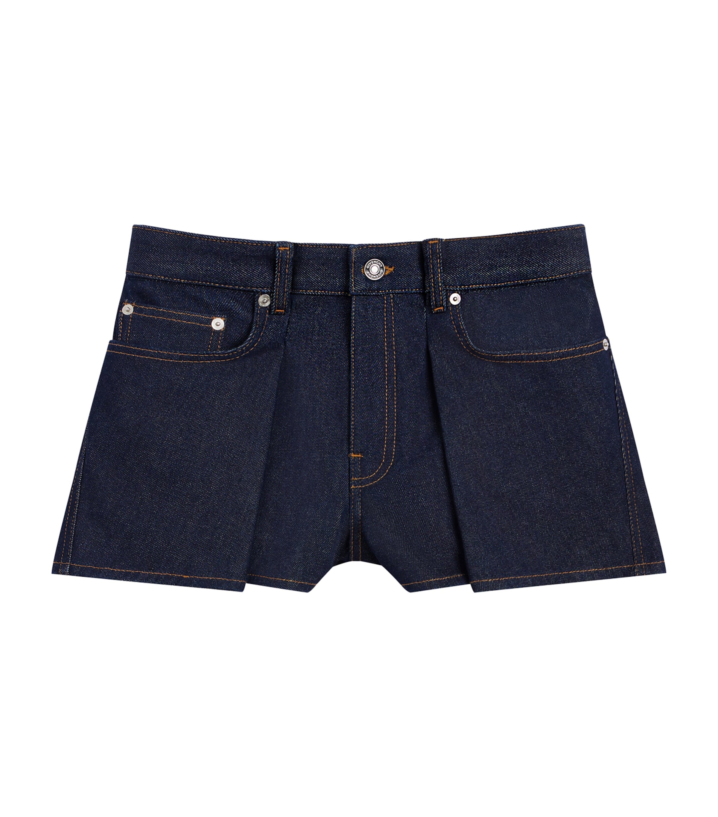 Givenchy Womens Denim Pinch Shorts