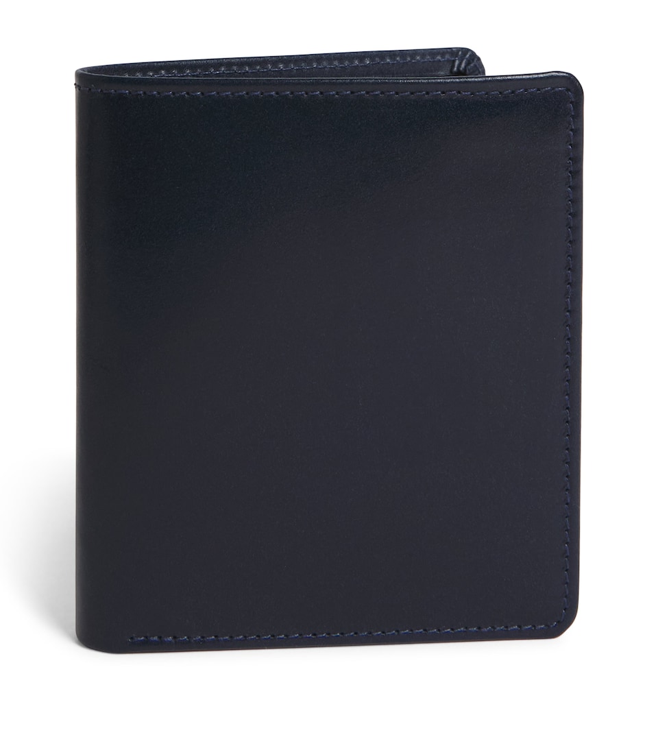 Swaine Leather Bifold Wallet Navy