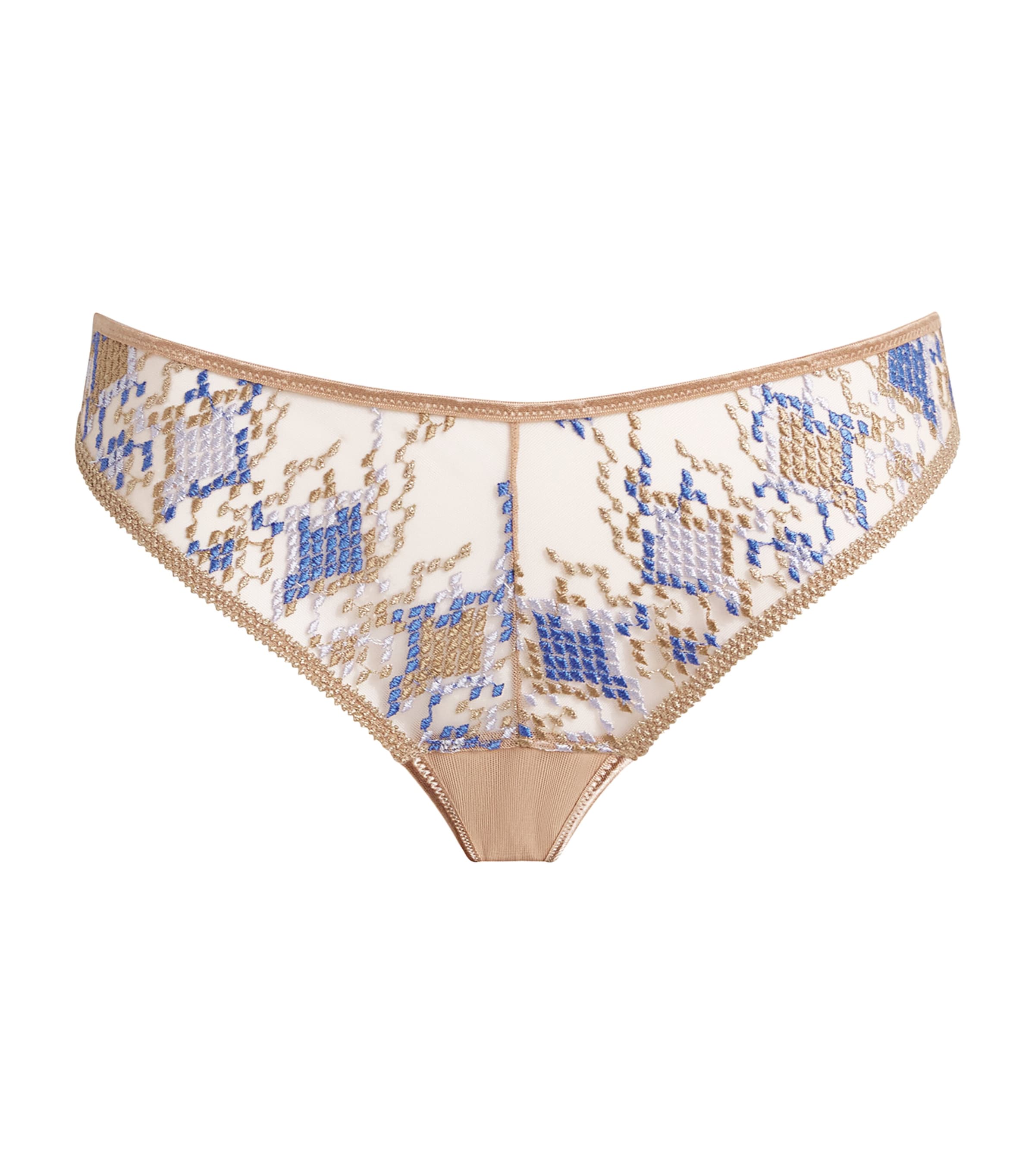 Aubade Womens Cotton Poetic Delights Tanga Briefs Skyway