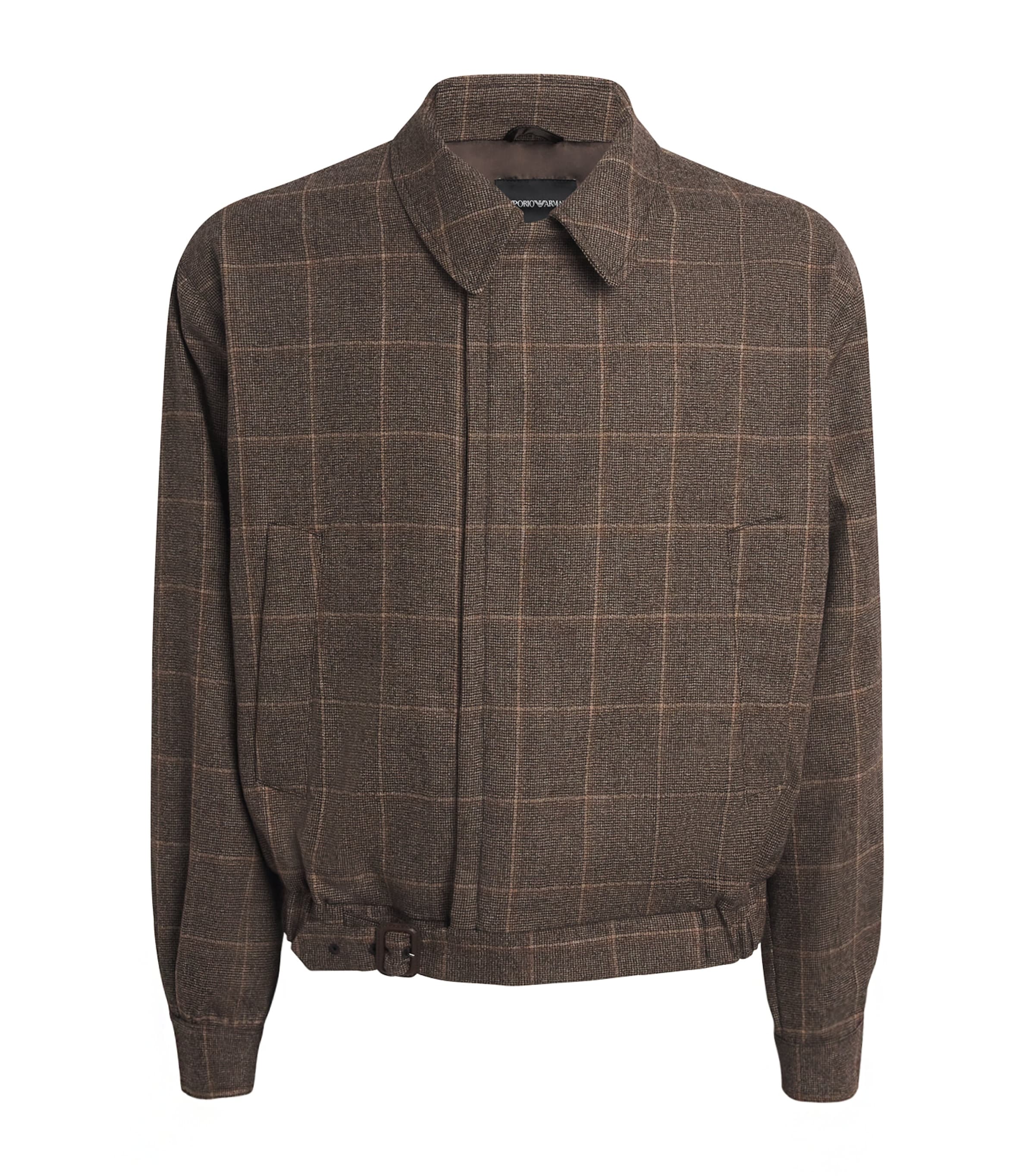 Virgin Wool Flannel Check Shirt Jacket
