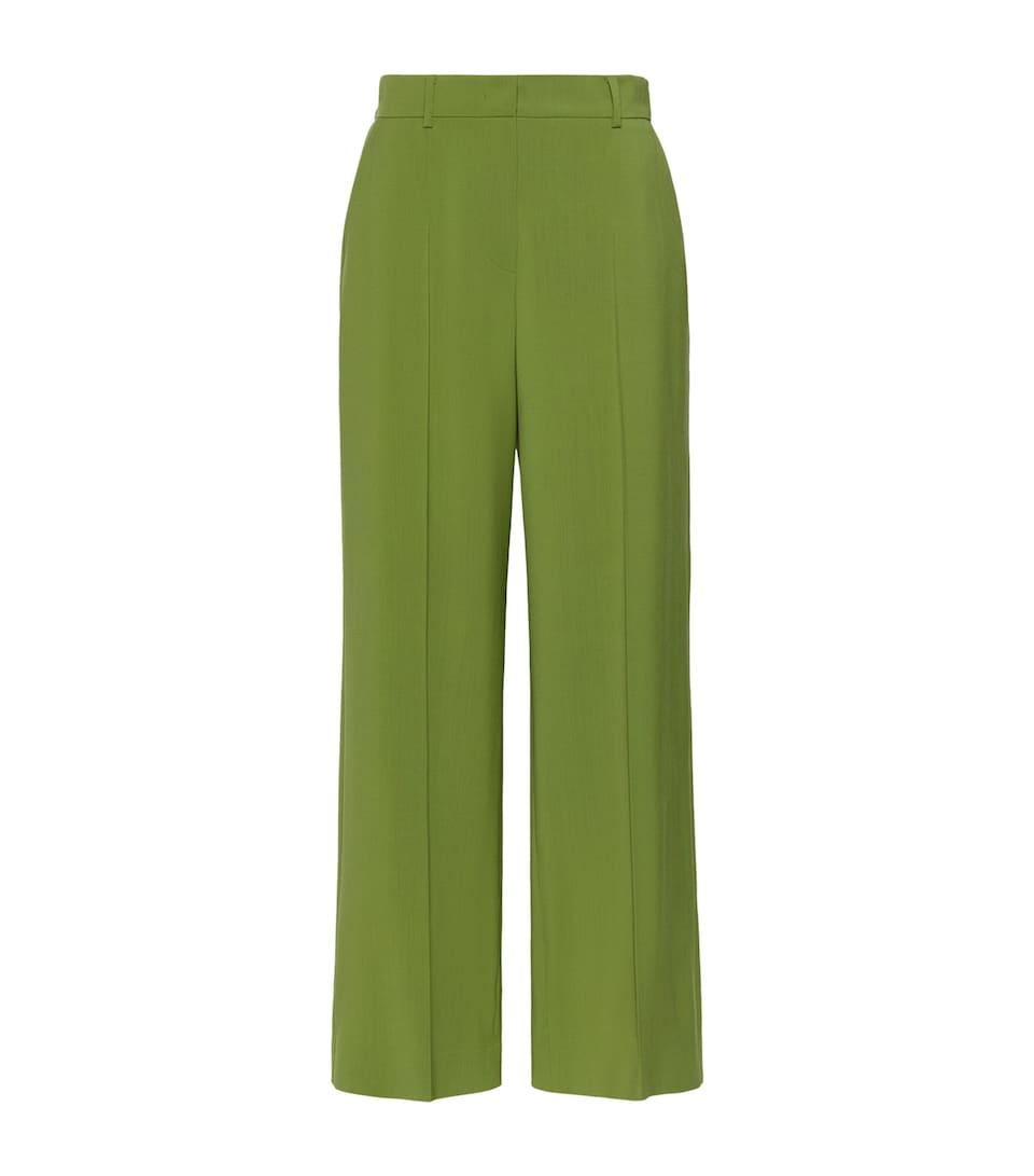Weekend Max Mara Womens Virgin Wool Trousers Green