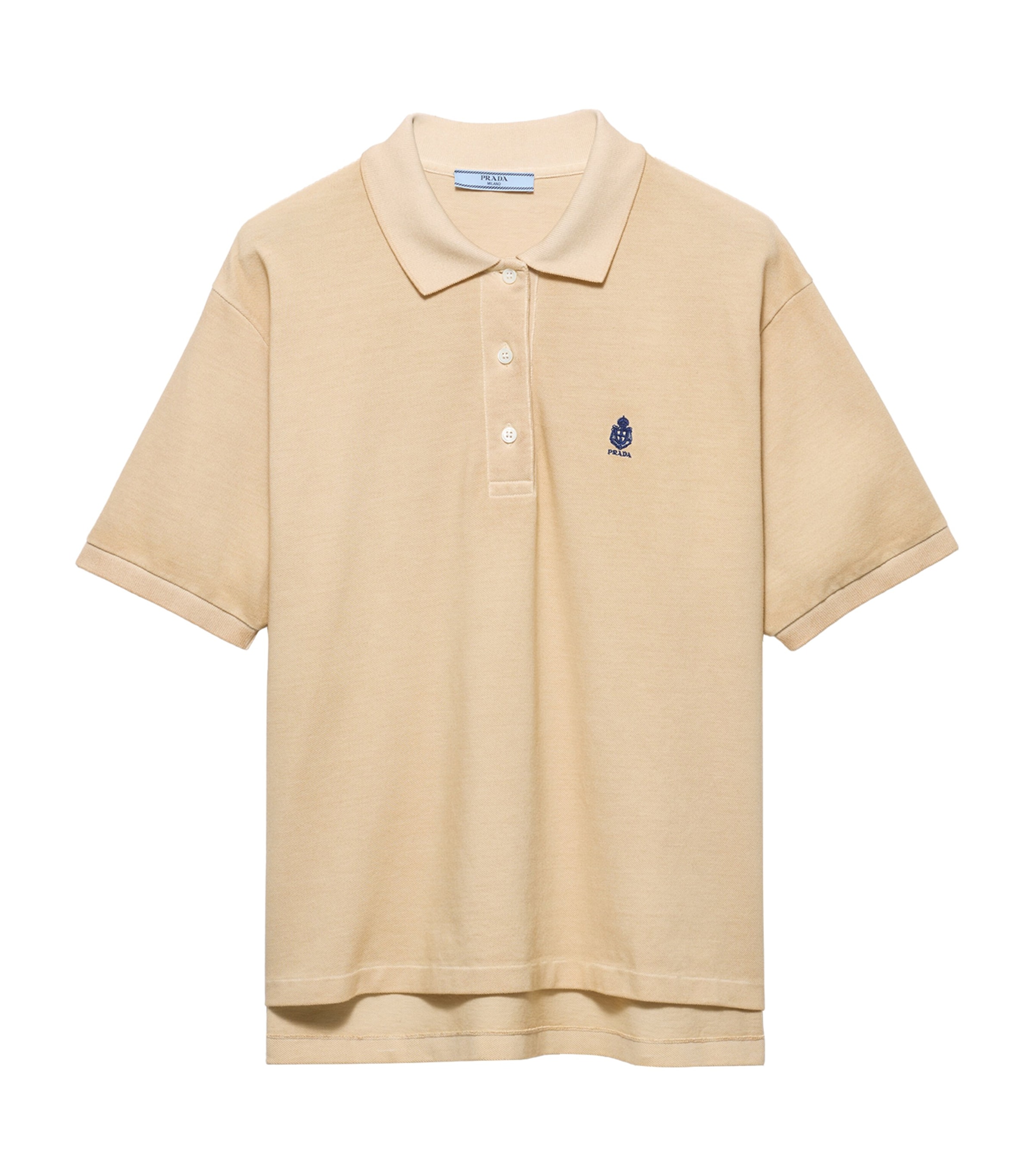 Prada Womens Cotton Piqué Polo Shirt Neutral