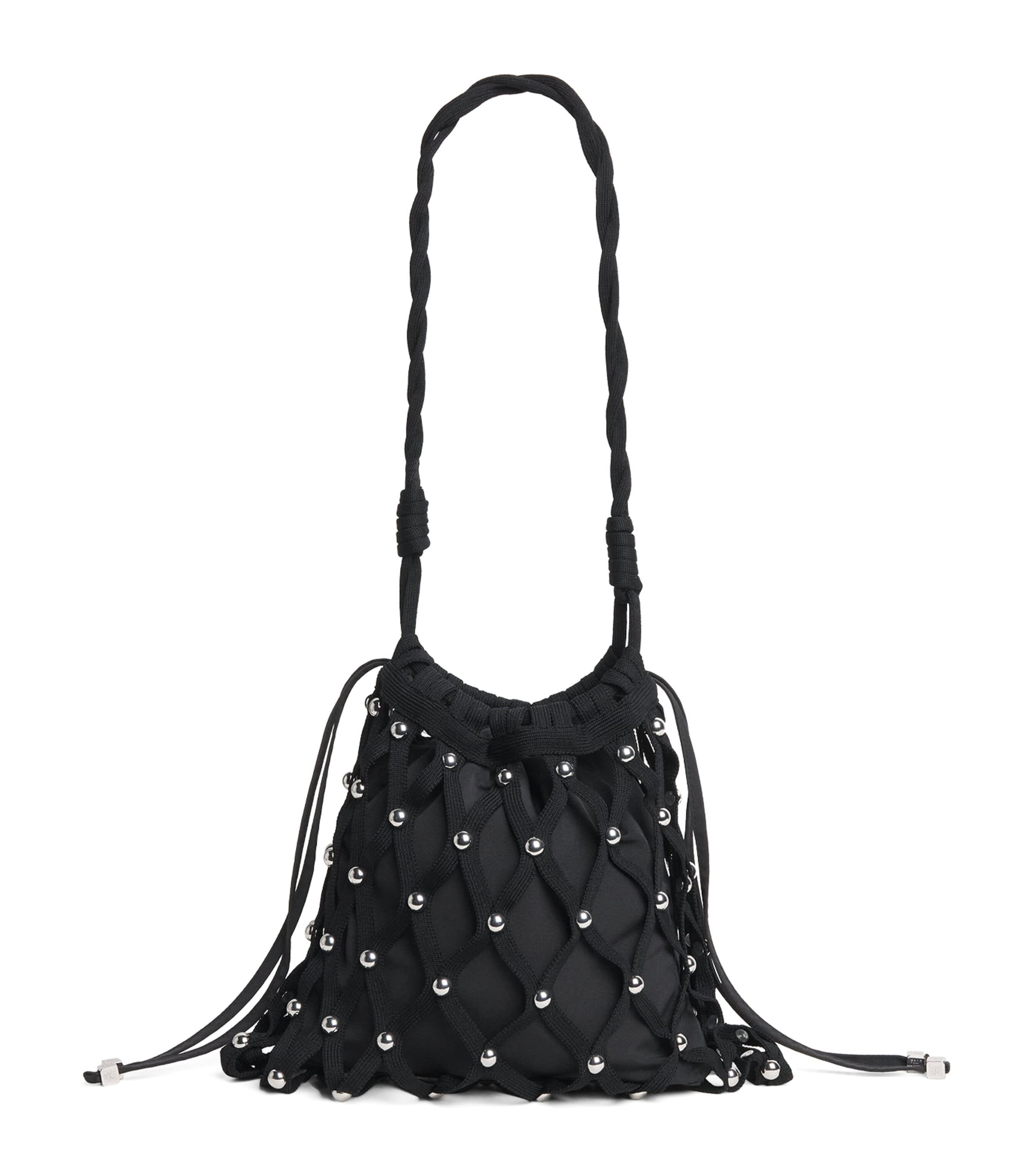 Sandro Paris Studded Shoulder Bag Black