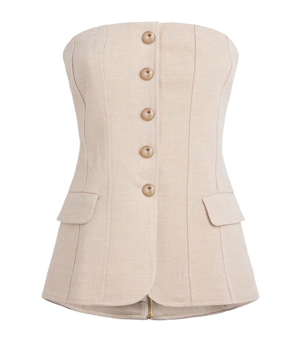 Maje Womens Tailored Bustier Top Beige