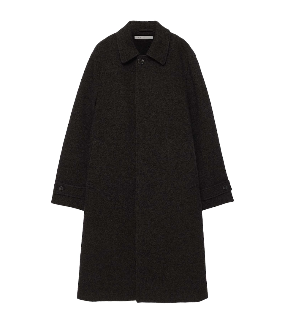 AllSaints Mens Wool-Blend Beacon Coat Brown