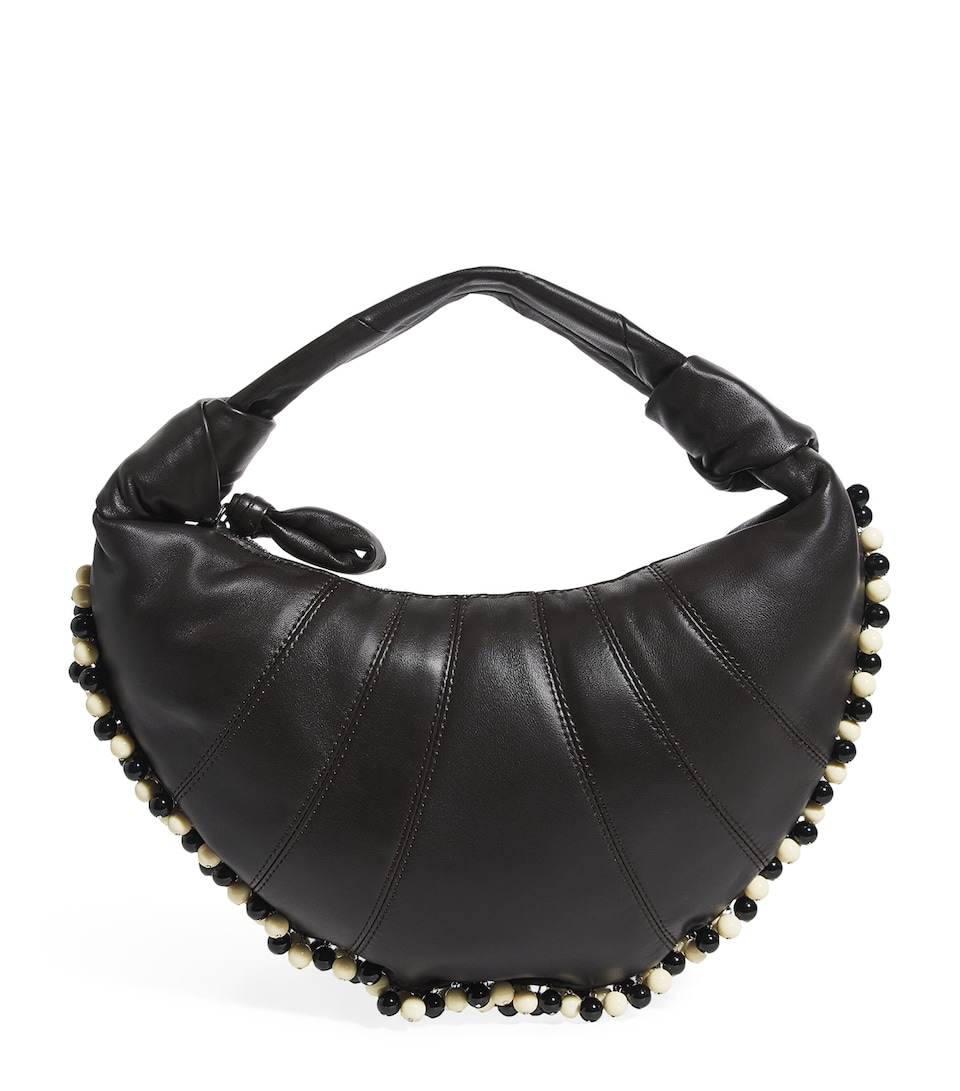 Lemaire Mini Lambskin Fortune Croissant Shoulder Bag Chocolate