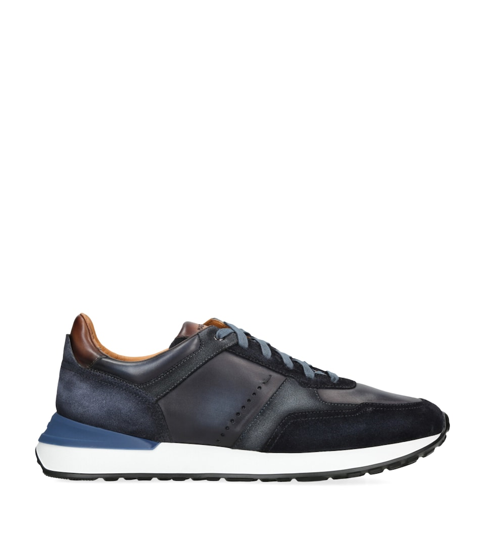 Magnanni Mens XL Grafton 3 Runner Sneakers Navy