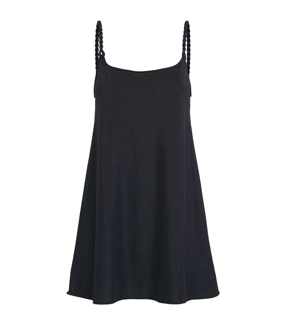 Hunza G Womens Twisted-Strap Mini Dress Black