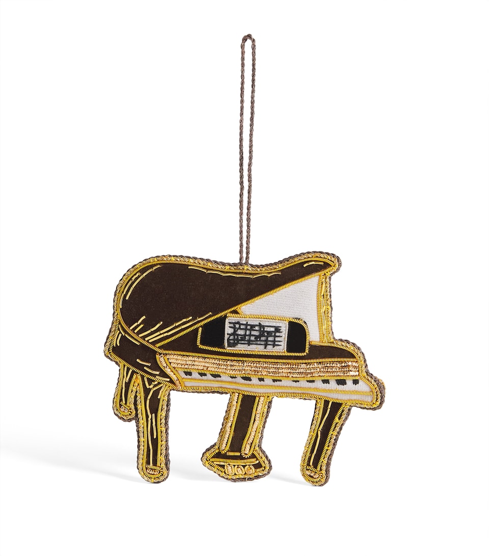Tinker Tailor Grand Piano Tree Decoration Brown & Gold