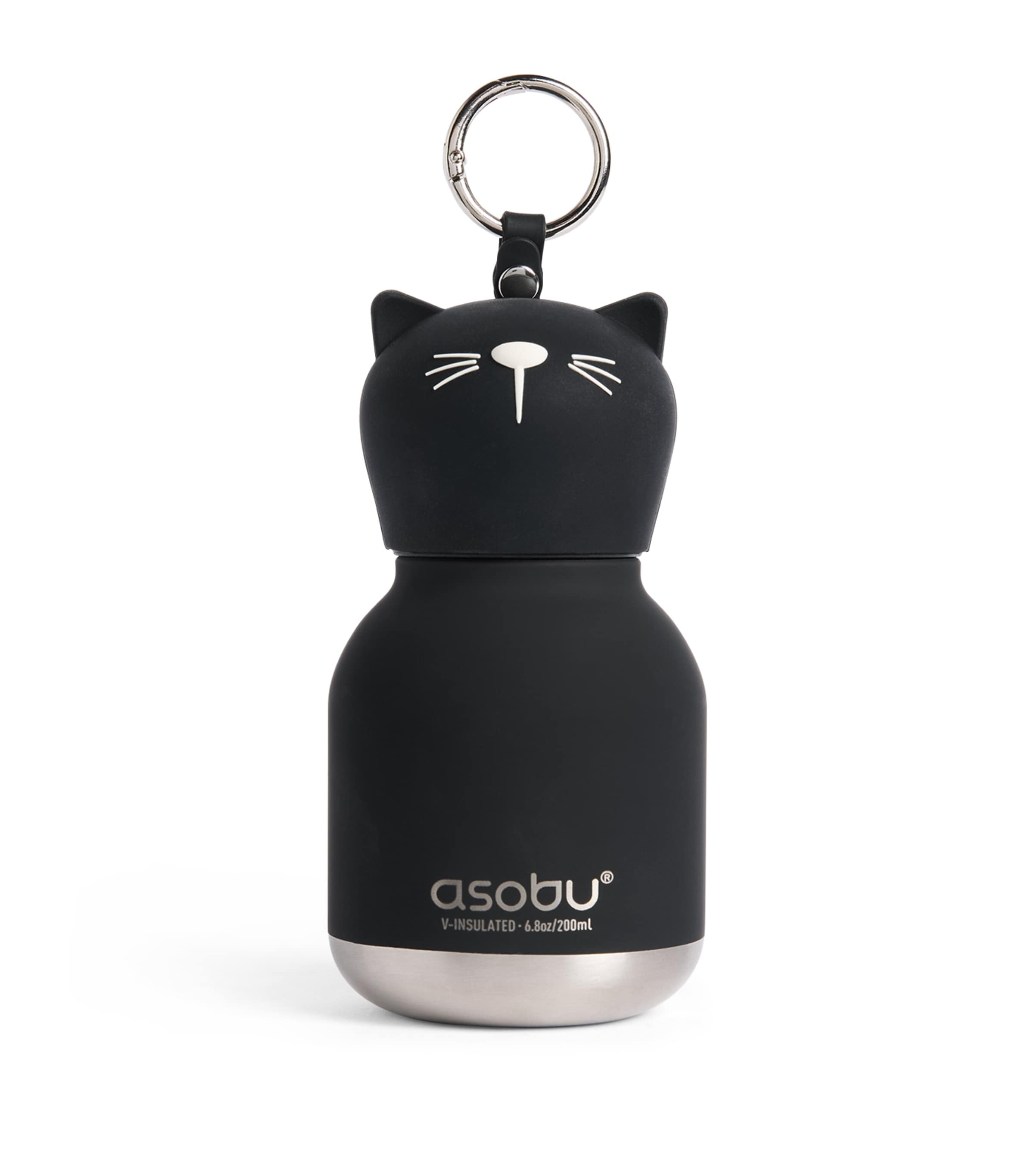 ASOBU Mini Bestie Kitty Water Bottle Bag Charm (200ml) Black Cat